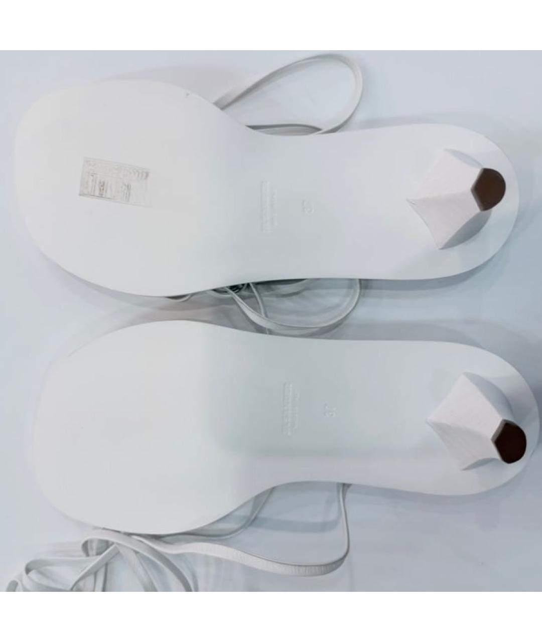 JIL SANDER Белые кожаные босоножки, фото 5
