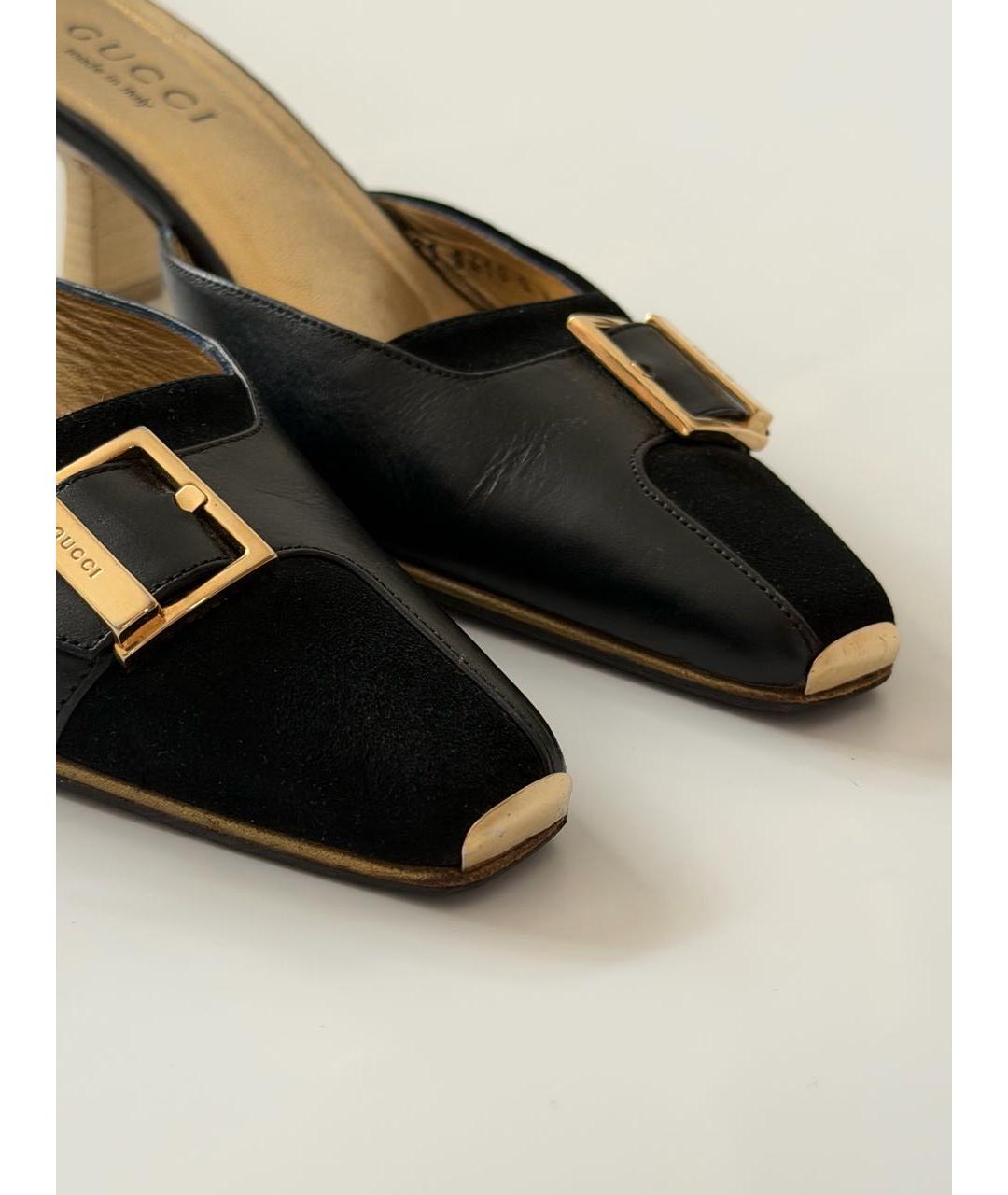 GUCCI Черные кожаные мюли, фото 4