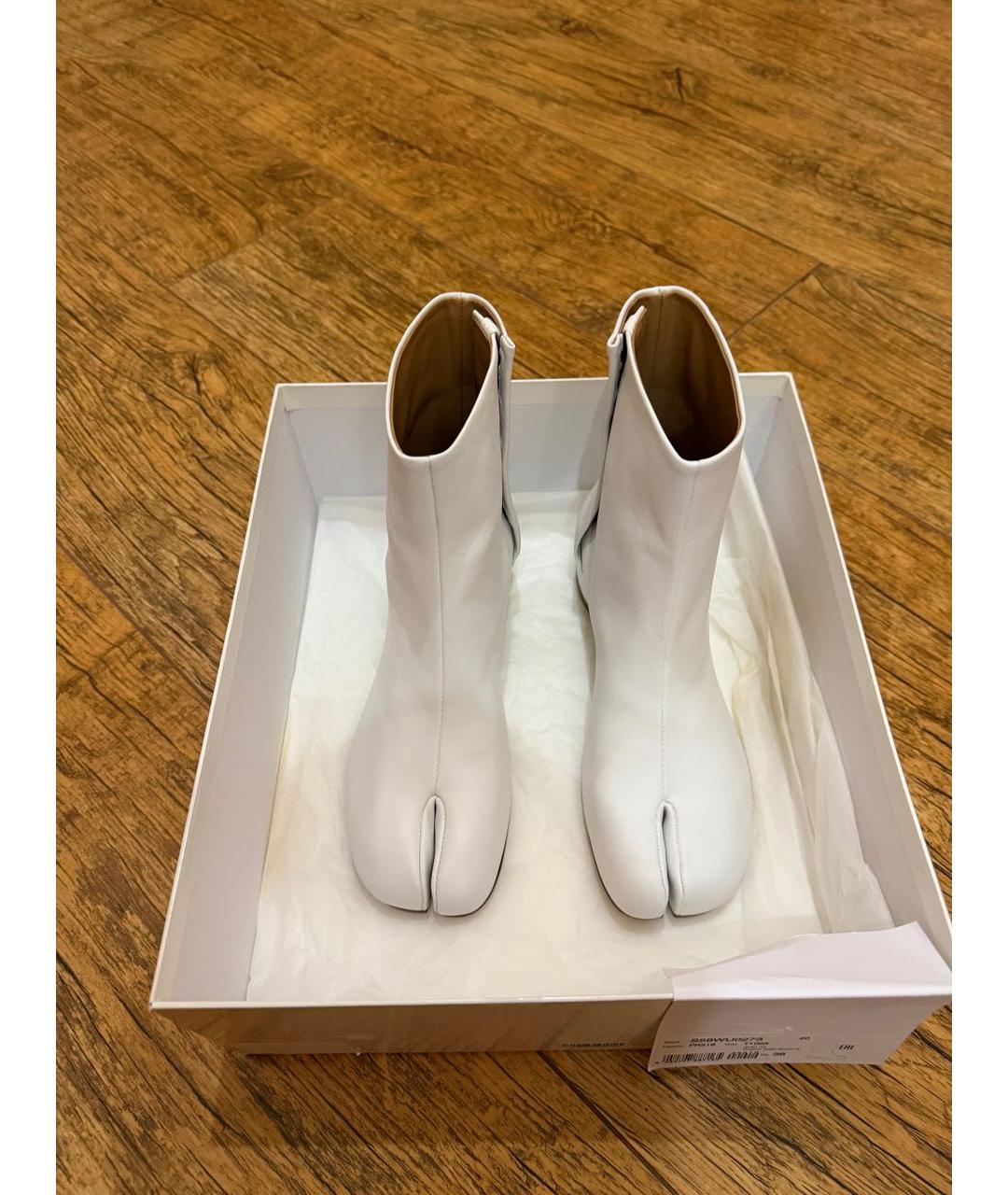 MAISON MARGIELA Белые кожаные ботильоны, фото 3