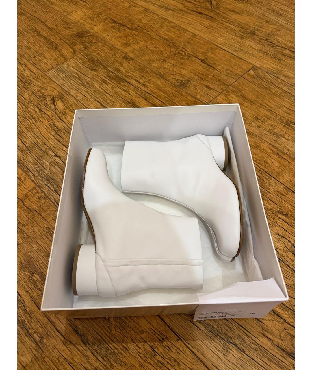 MAISON MARGIELA Белые кожаные ботильоны, фото 9