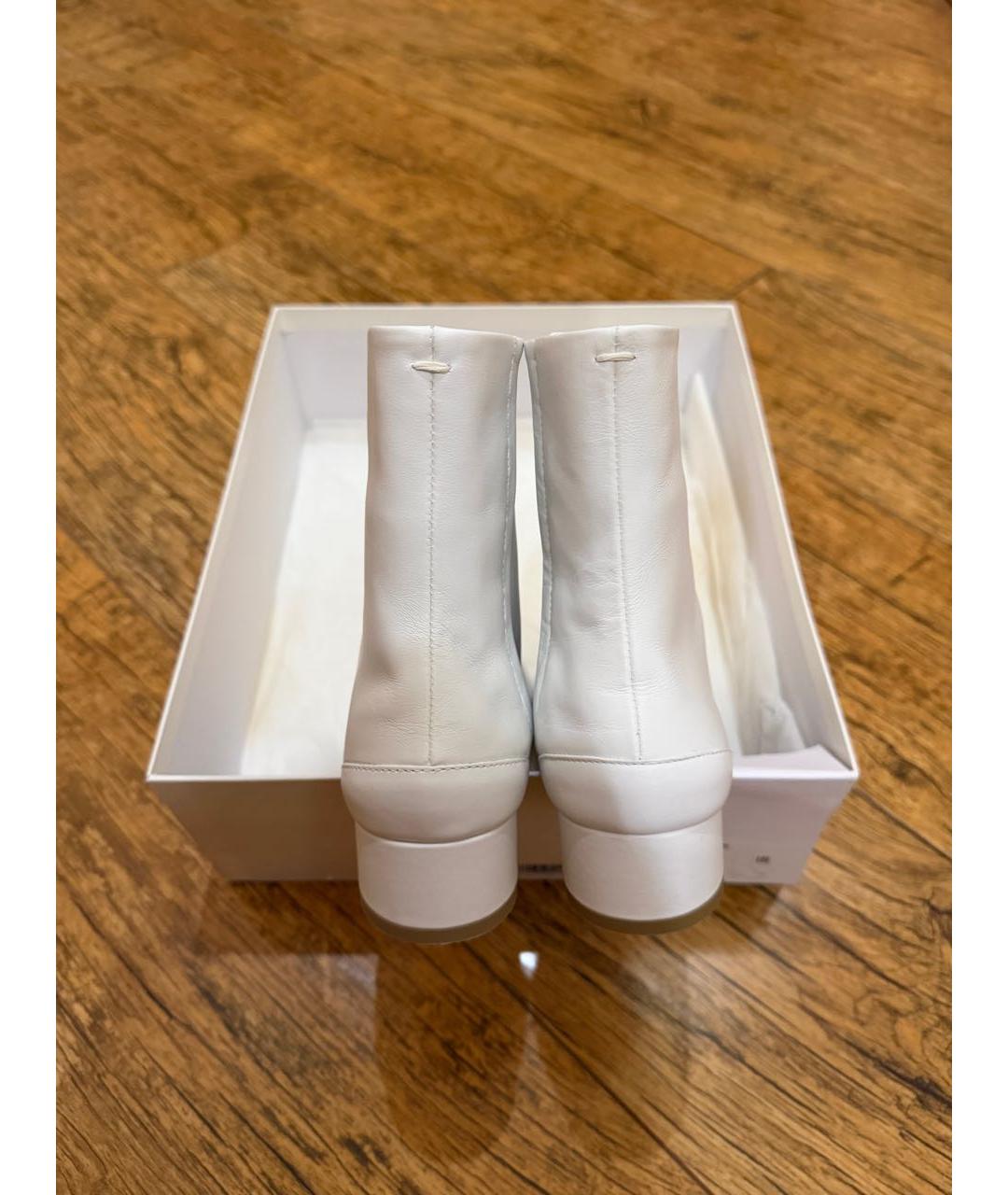 MAISON MARGIELA Белые кожаные ботильоны, фото 5