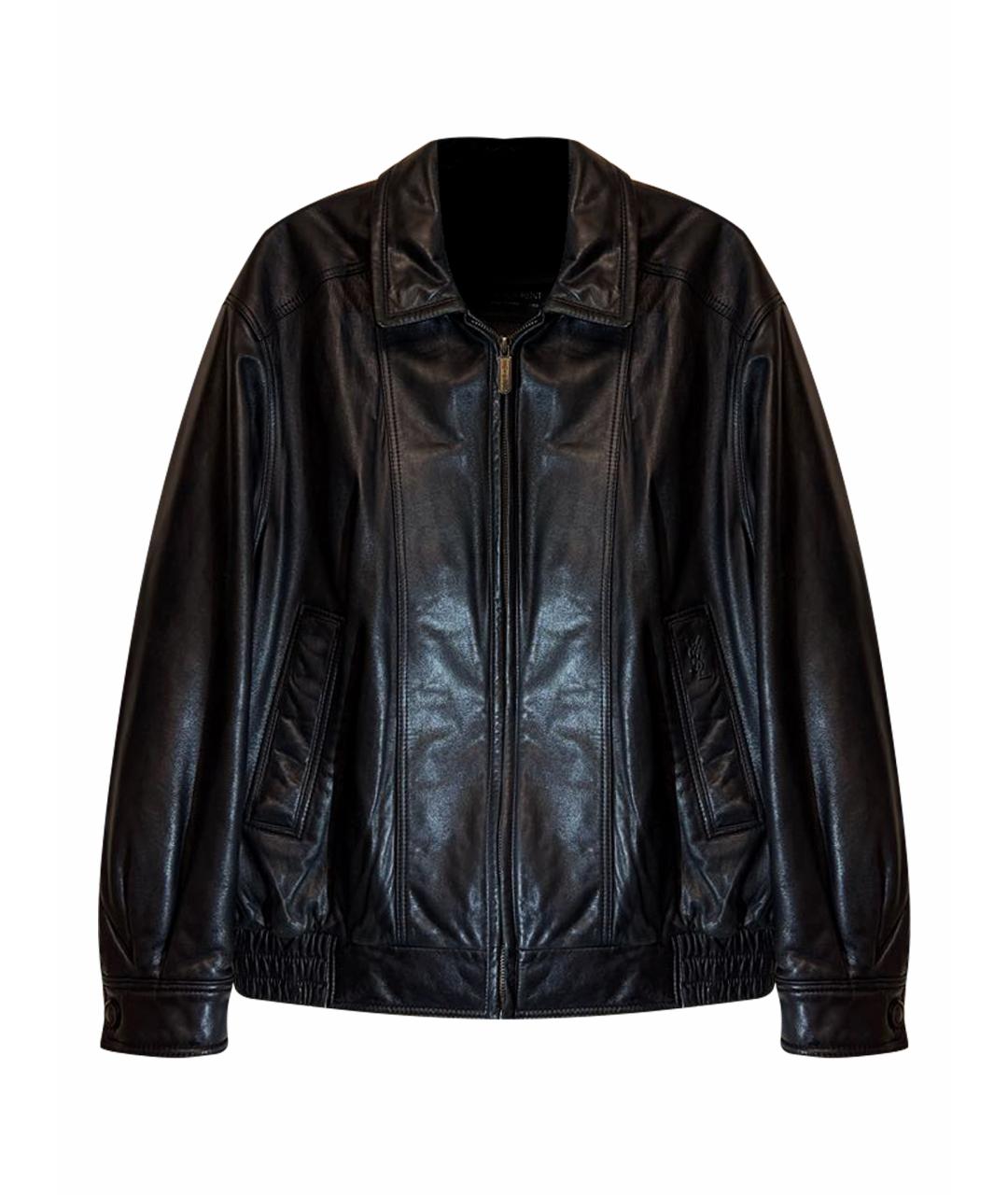 SAINT LAURENT Черная кожаная куртка, фото 1