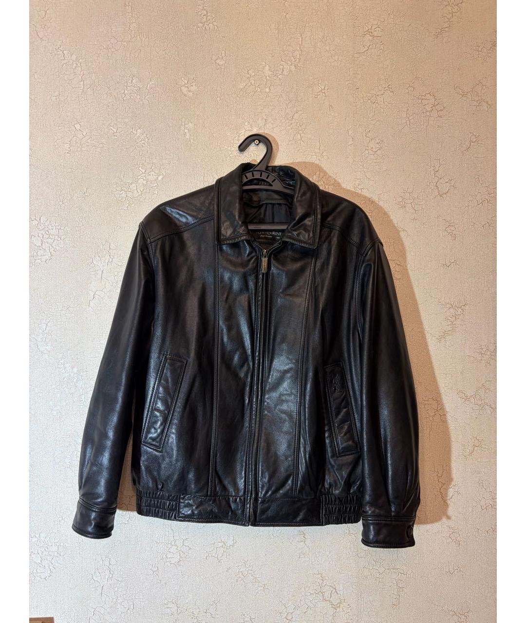 SAINT LAURENT Черная кожаная куртка, фото 4