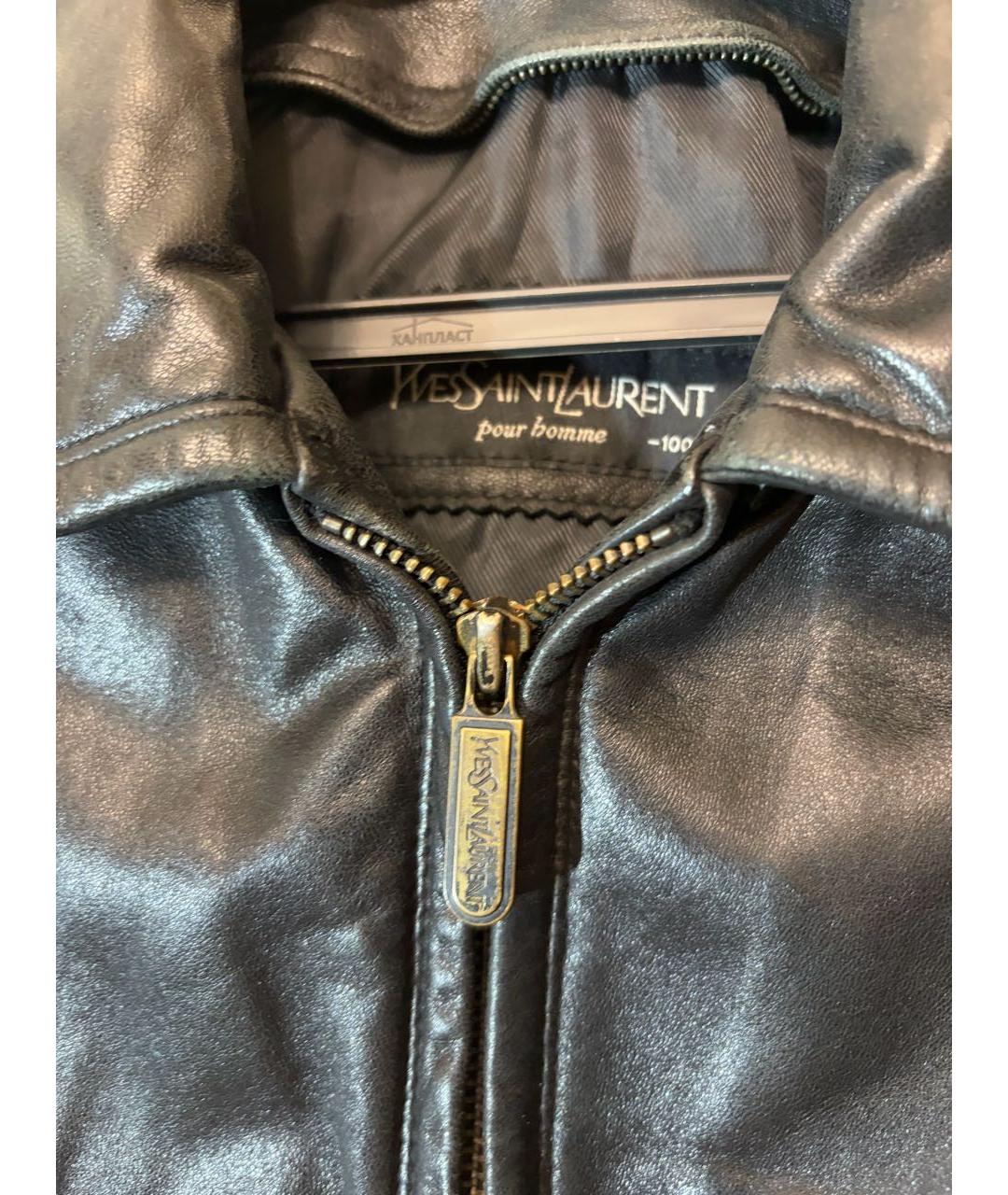 SAINT LAURENT Черная кожаная куртка, фото 3