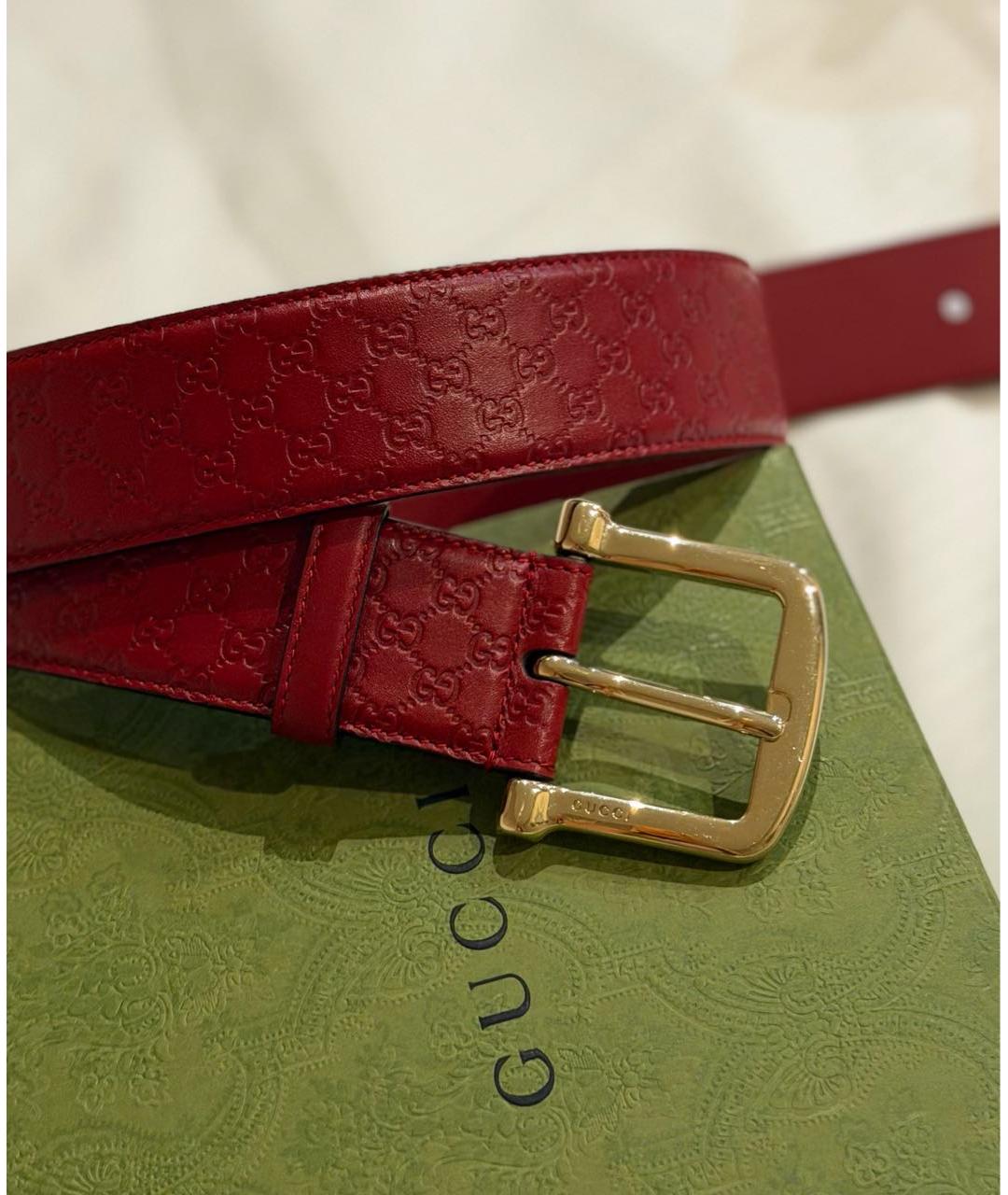 GUCCI Красный кожаный ремень, фото 2