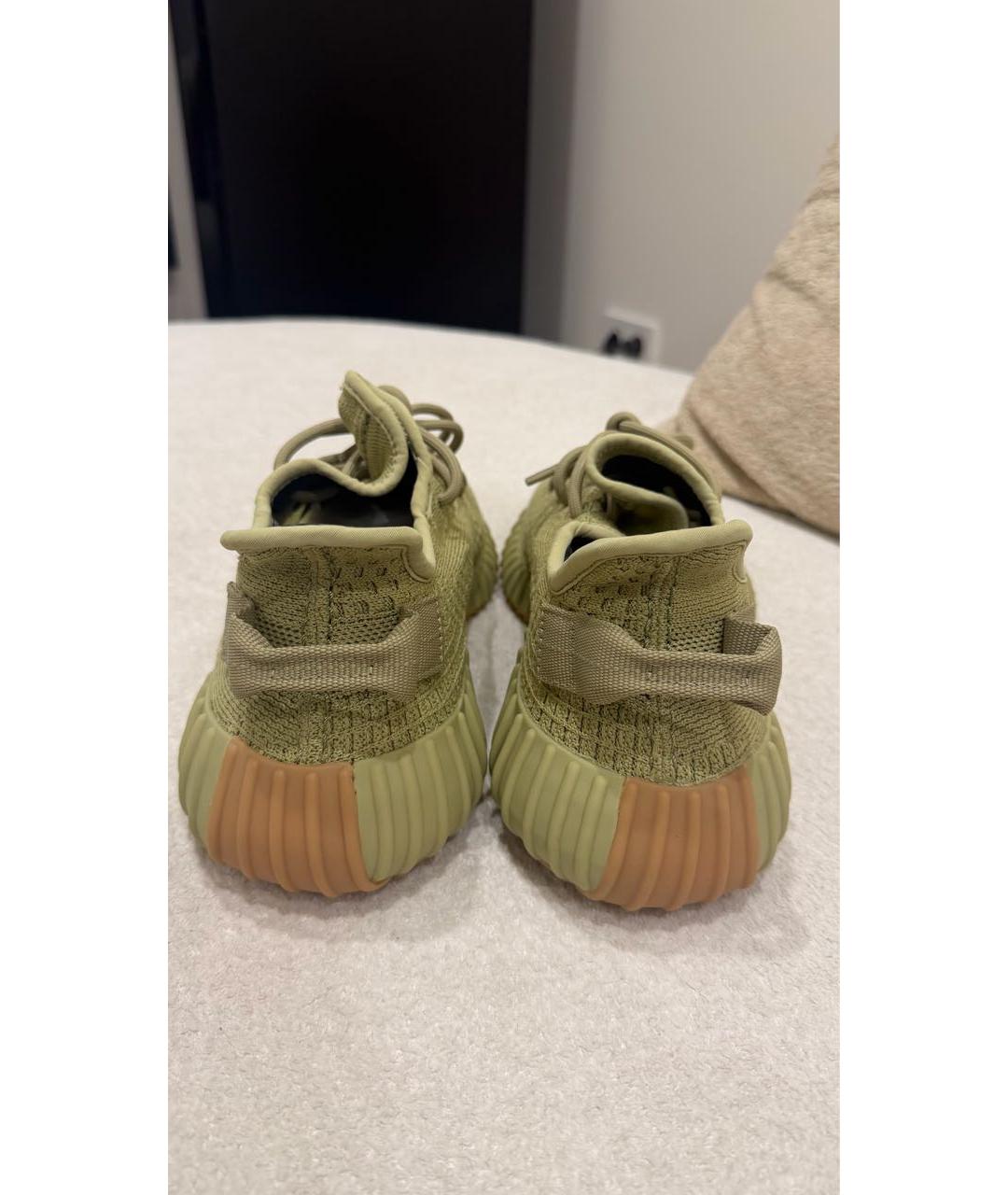 ADIDAS YEEZY Зеленые текстильные низкие кроссовки / кеды, фото 3