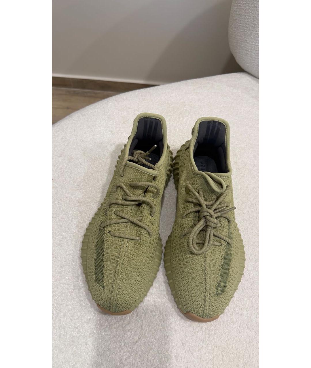 ADIDAS YEEZY Зеленые текстильные низкие кроссовки / кеды, фото 5