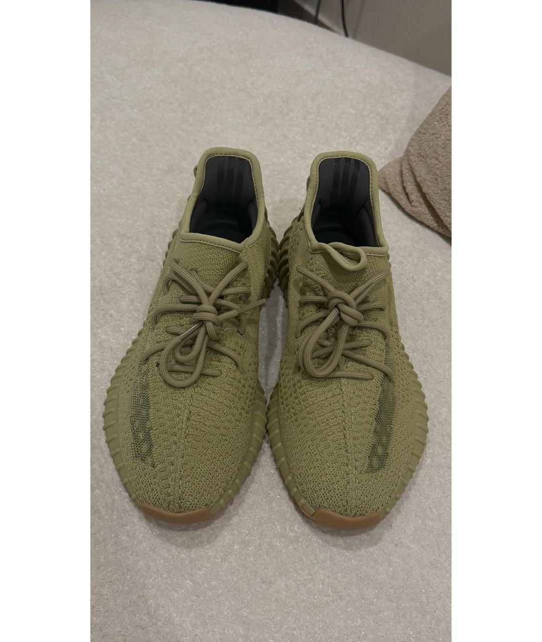 ADIDAS YEEZY Зеленые текстильные низкие кроссовки / кеды, фото 2