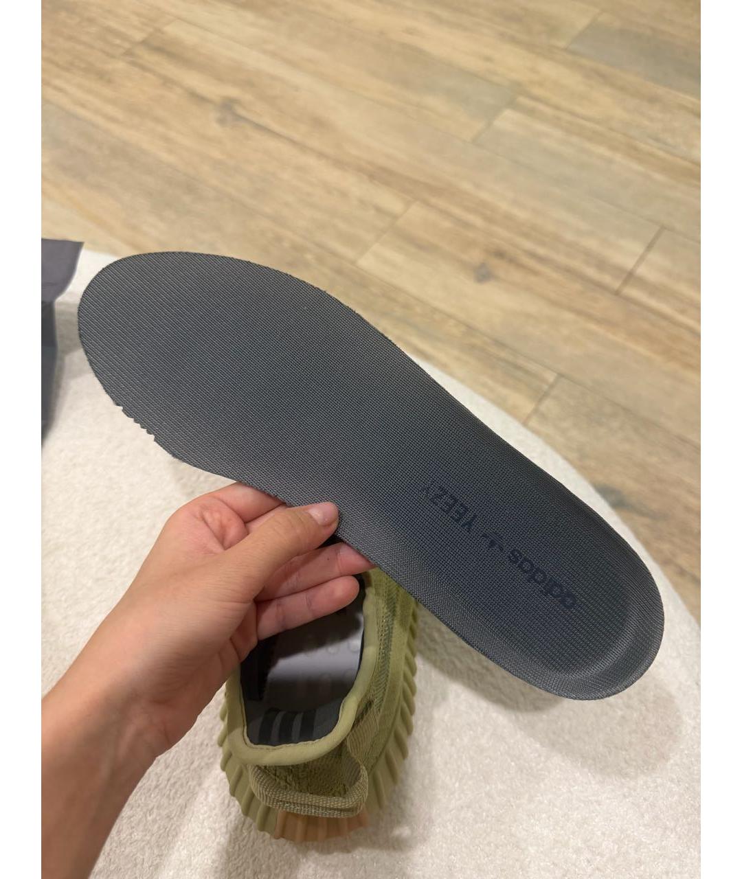 ADIDAS YEEZY Зеленые текстильные низкие кроссовки / кеды, фото 4