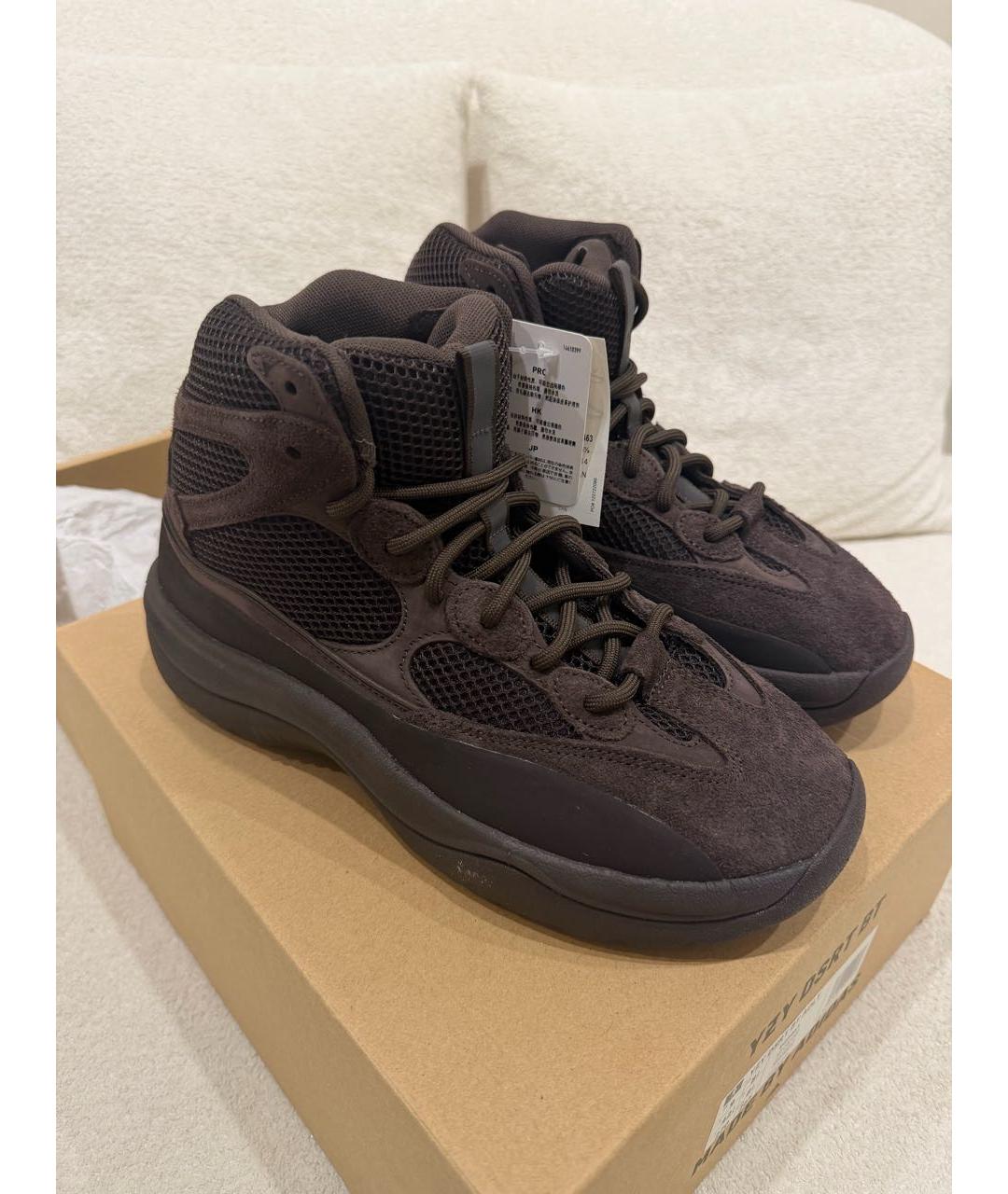 ADIDAS YEEZY Коричневые высокие кроссовки / кеды, фото 2