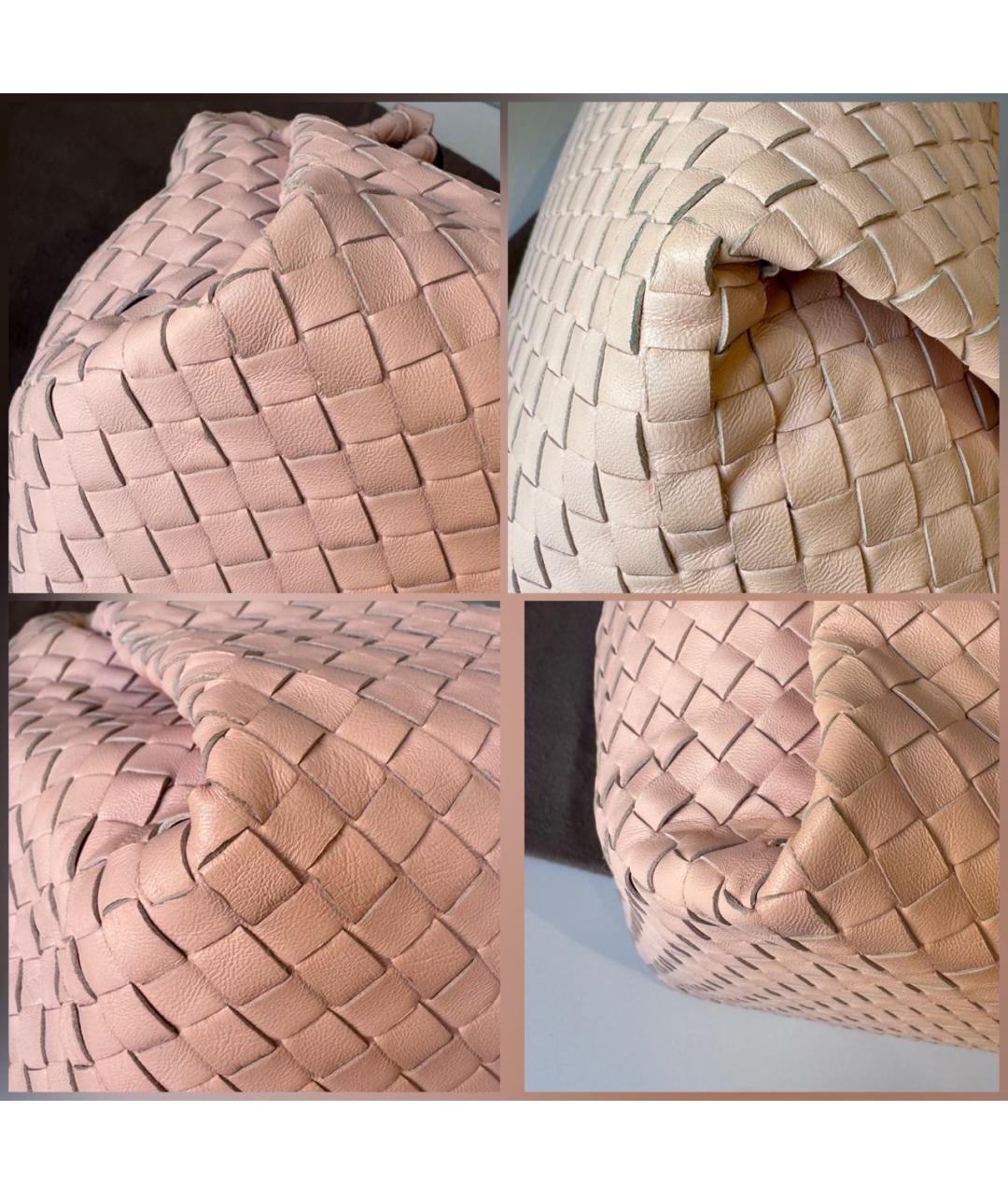 BOTTEGA VENETA Розовая кожаная сумка с короткими ручками, фото 7