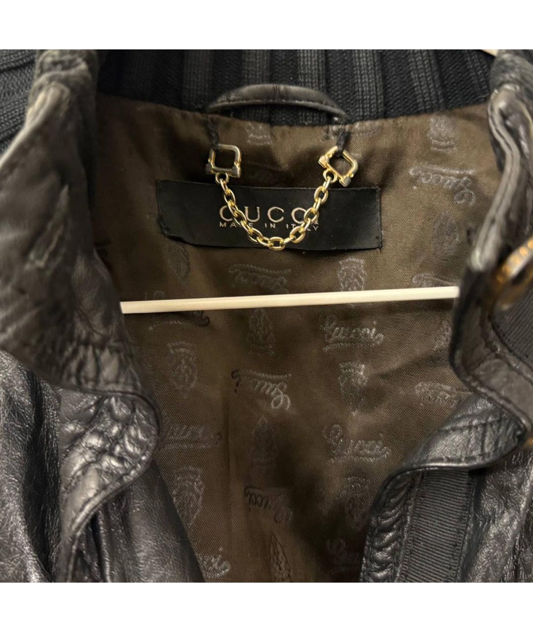 GUCCI Черная кожаная куртка, фото 3