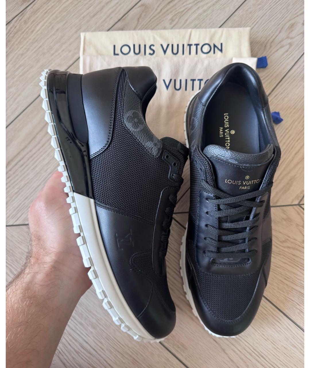 LOUIS VUITTON Черные кожаные низкие кроссовки / кеды, фото 9