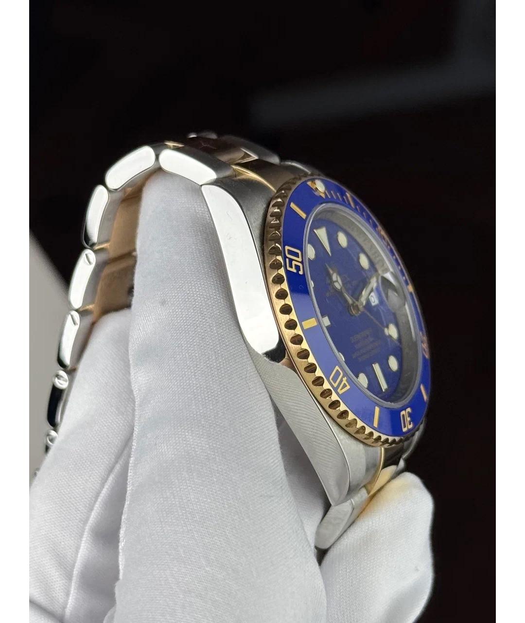 ROLEX Синие часы из желтого золота, фото 4