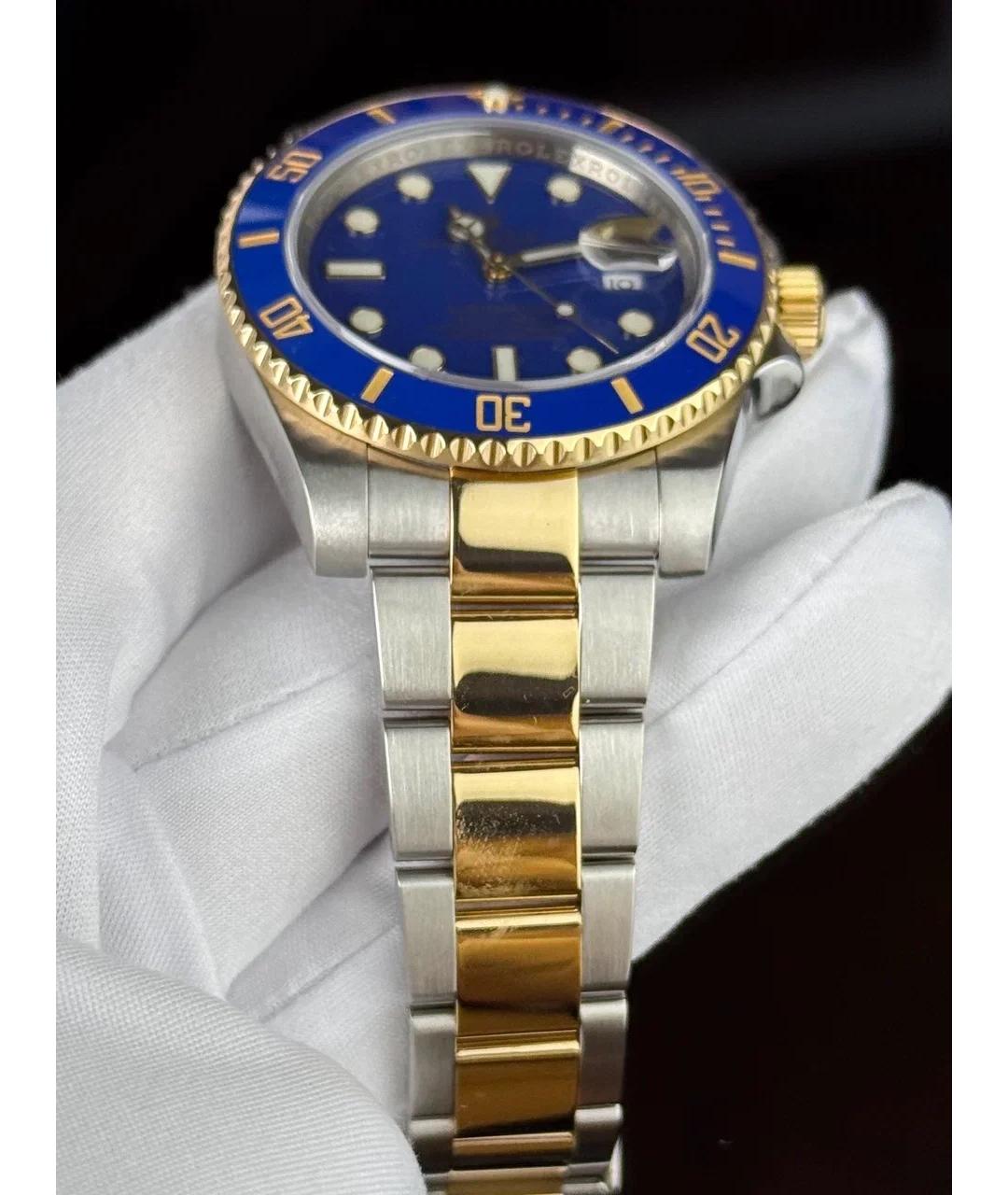 ROLEX Синие часы из желтого золота, фото 5