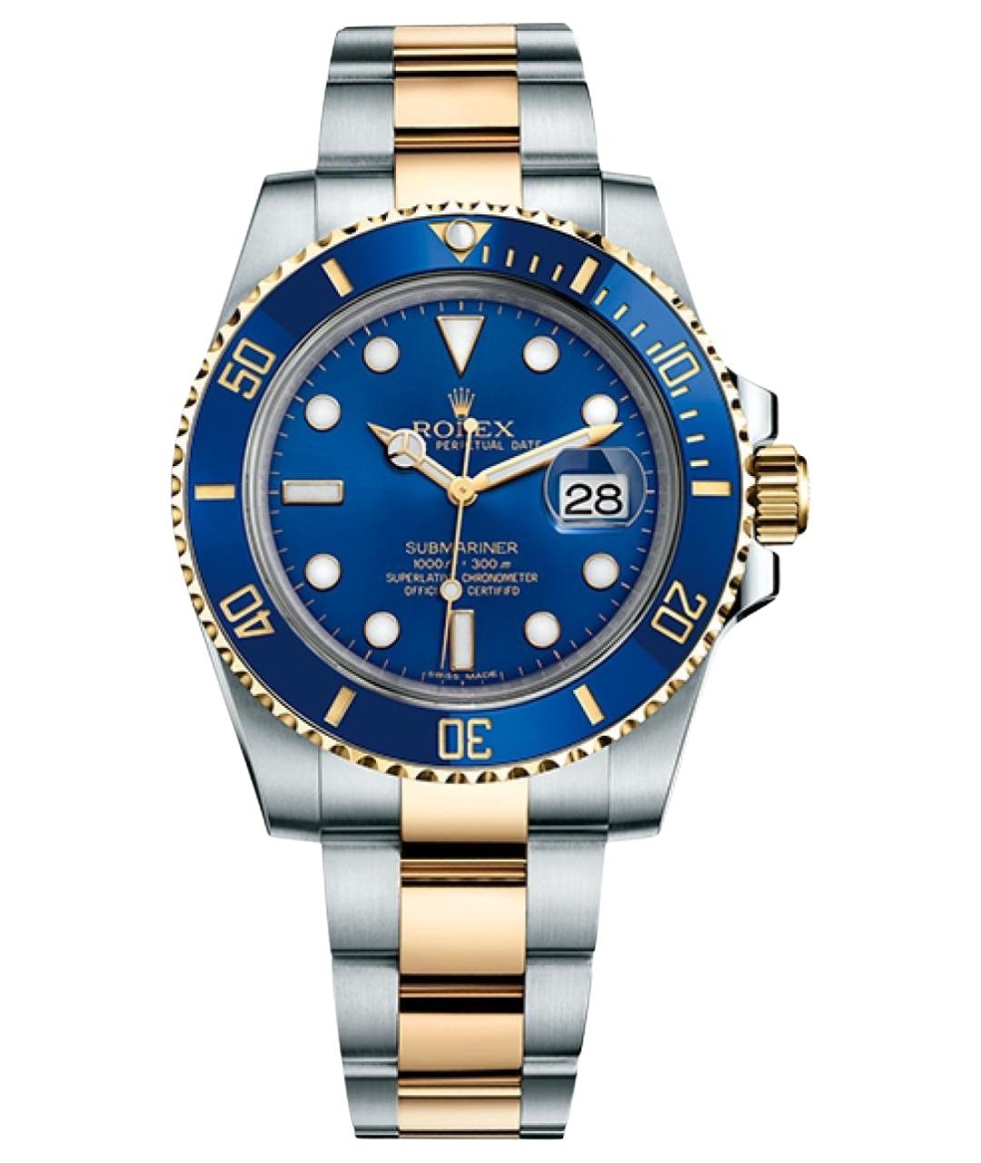 ROLEX Синие часы из желтого золота, фото 1