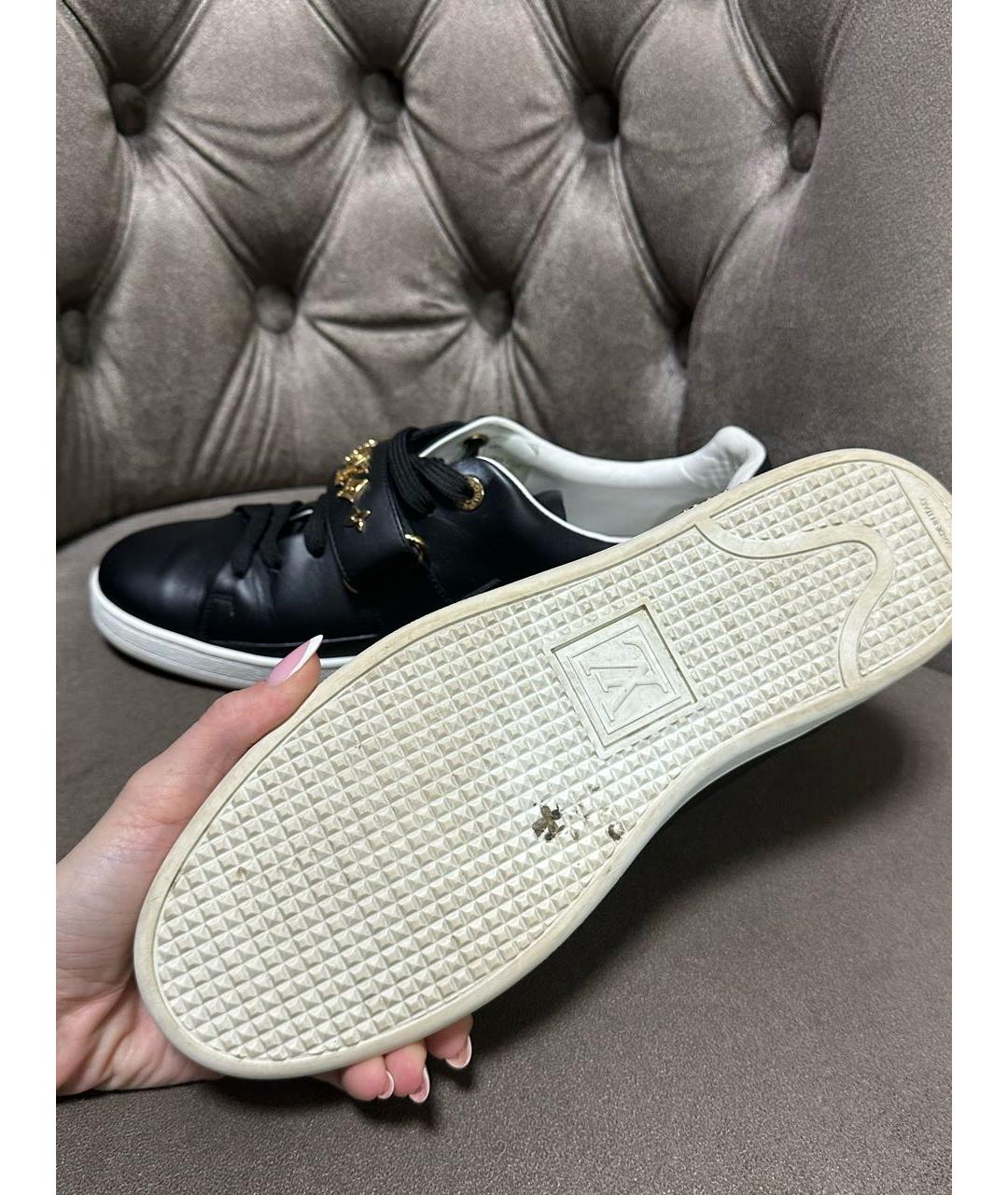 LOUIS VUITTON Черные кожаные кеды, фото 7