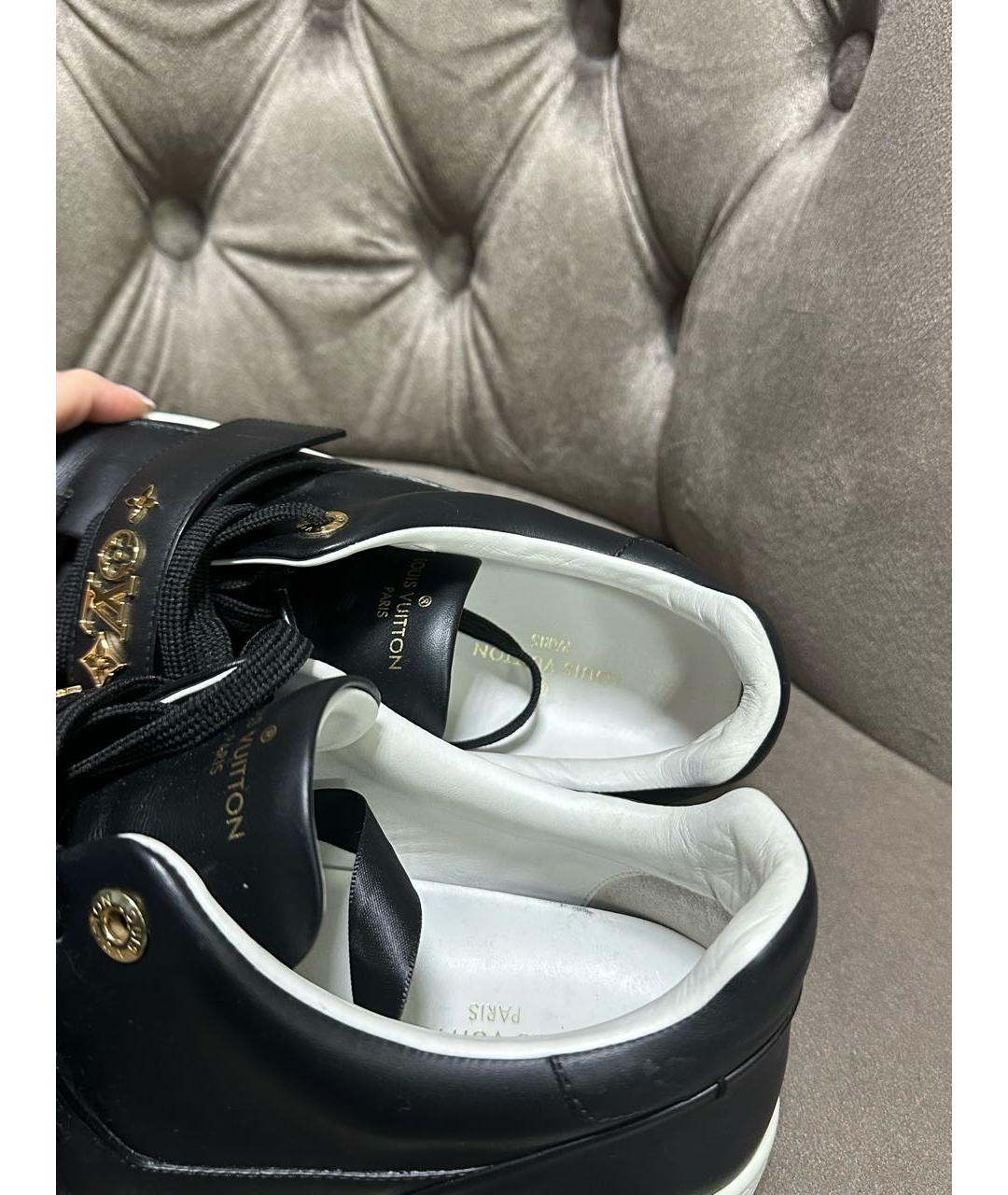 LOUIS VUITTON Черные кожаные кеды, фото 6