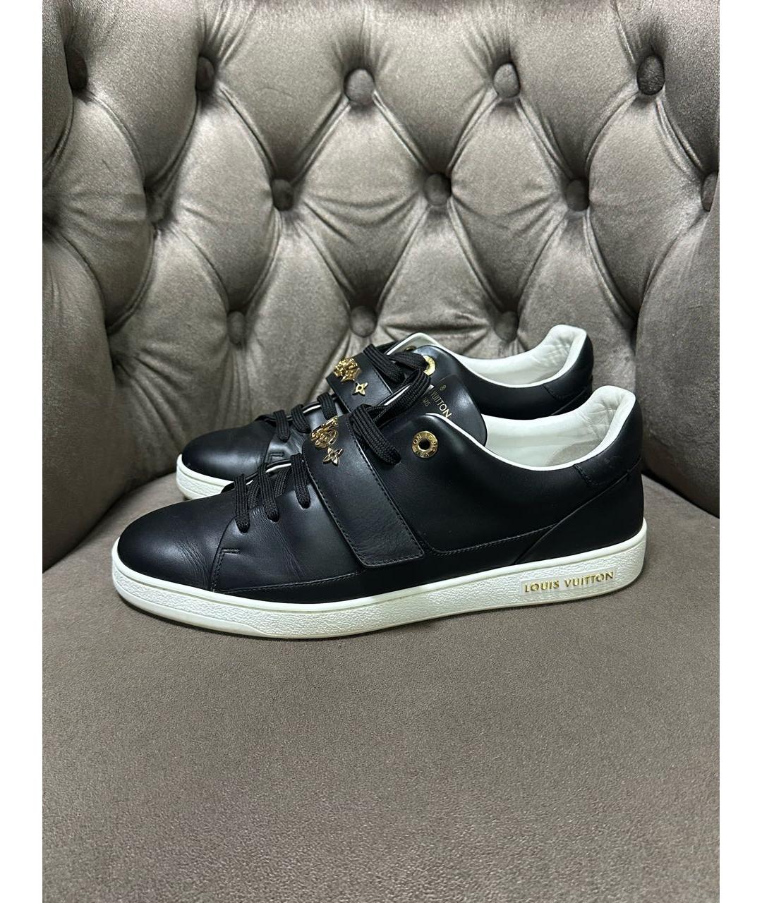 LOUIS VUITTON Черные кожаные кеды, фото 9