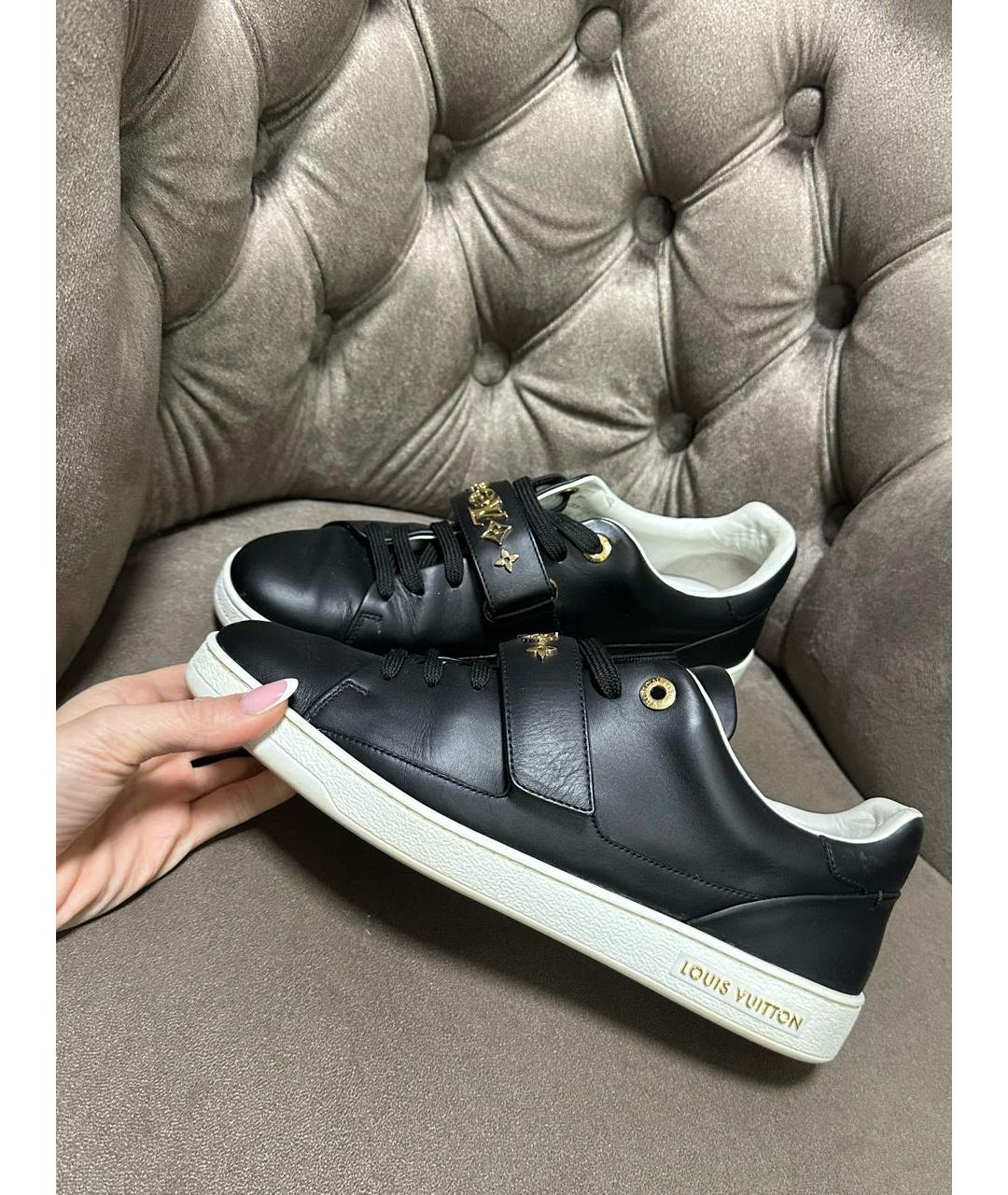 LOUIS VUITTON Черные кожаные кеды, фото 3