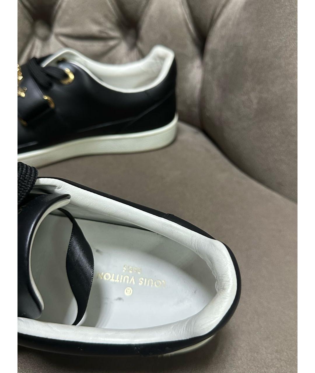 LOUIS VUITTON Черные кожаные кеды, фото 5