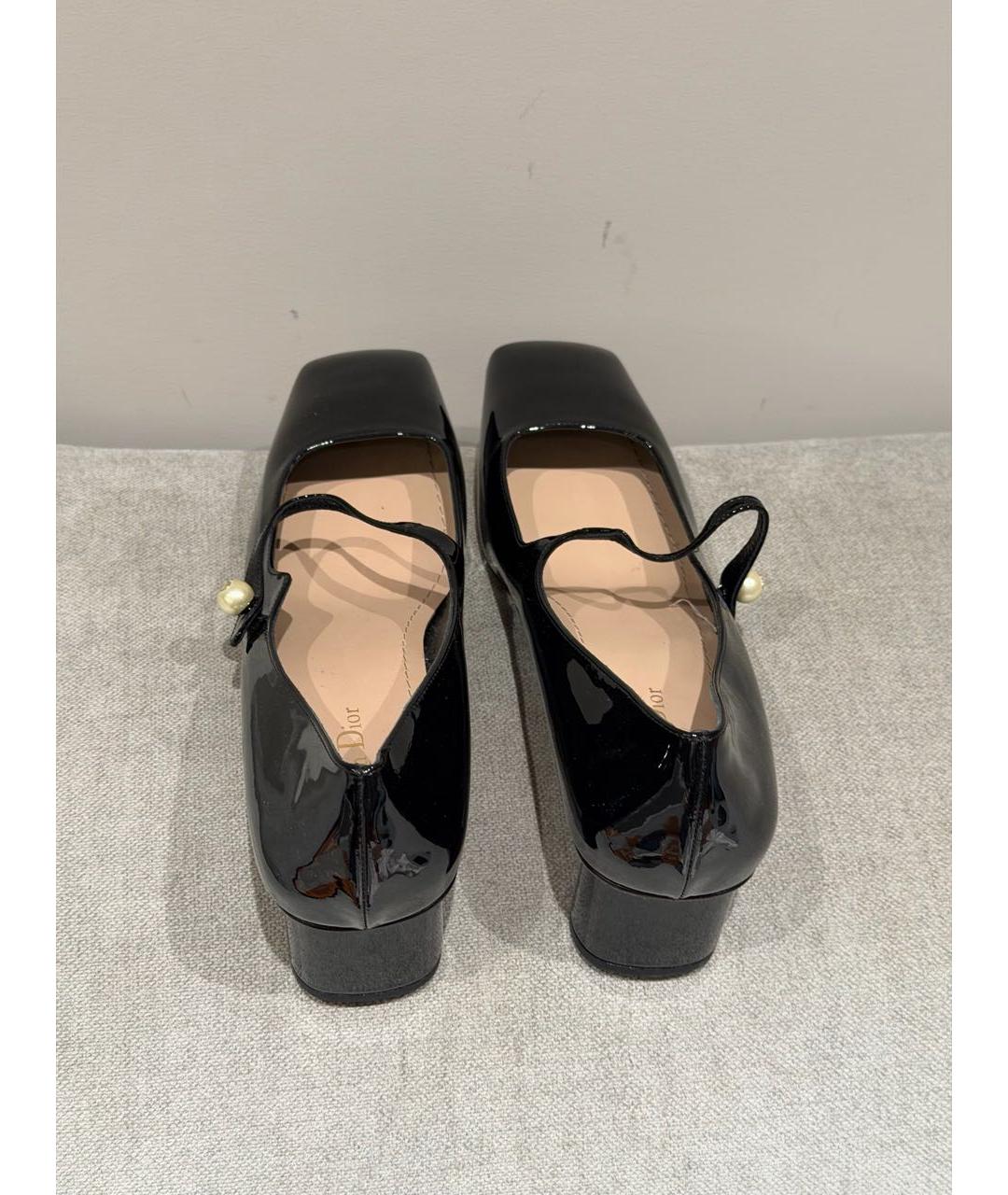 CHRISTIAN DIOR Черные туфли из лакированной кожи, фото 3
