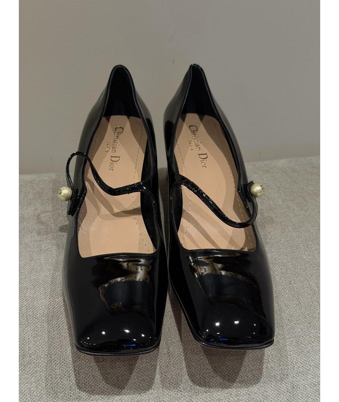 CHRISTIAN DIOR Черные туфли из лакированной кожи, фото 2