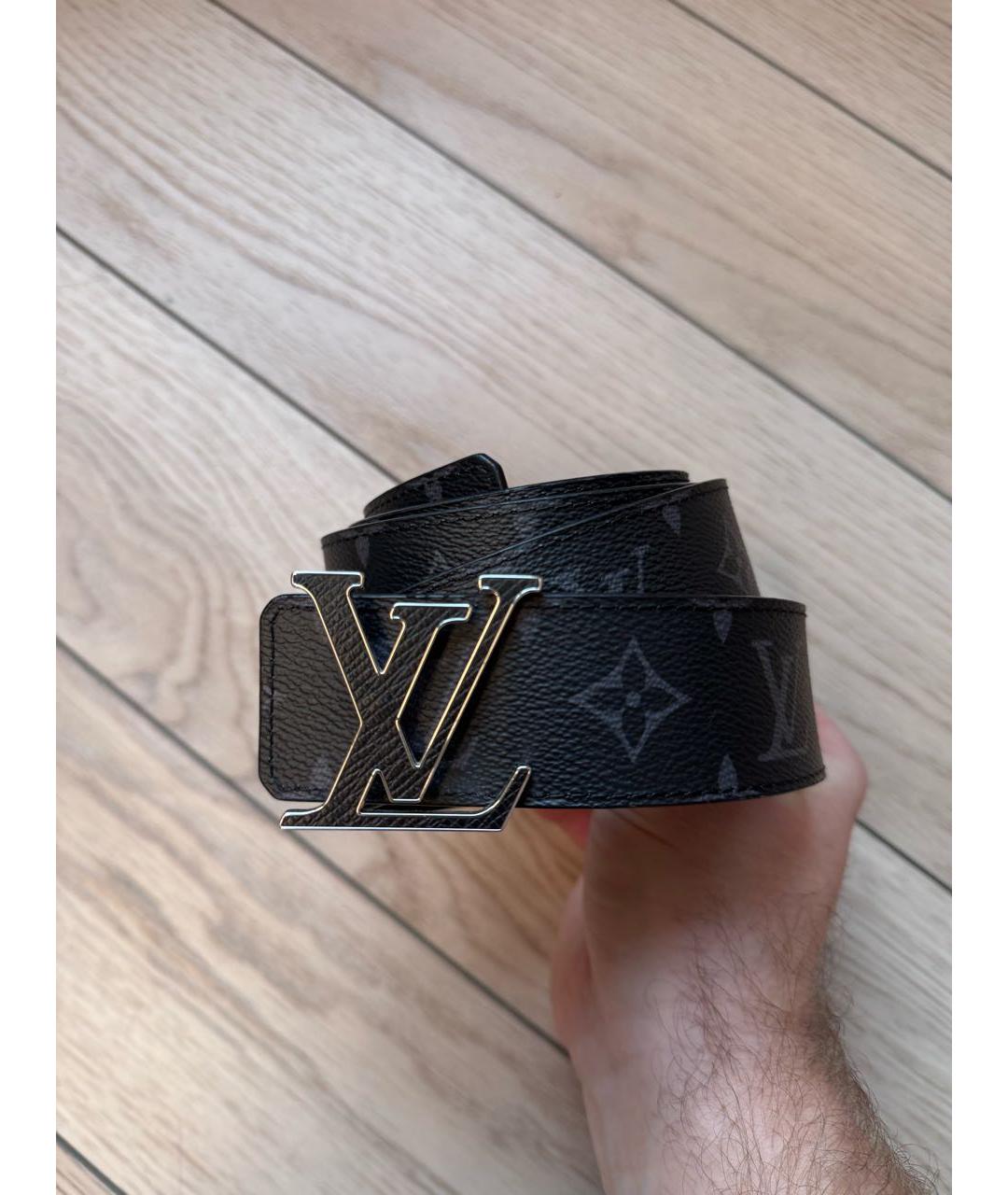 LOUIS VUITTON Черный кожаный ремень, фото 2