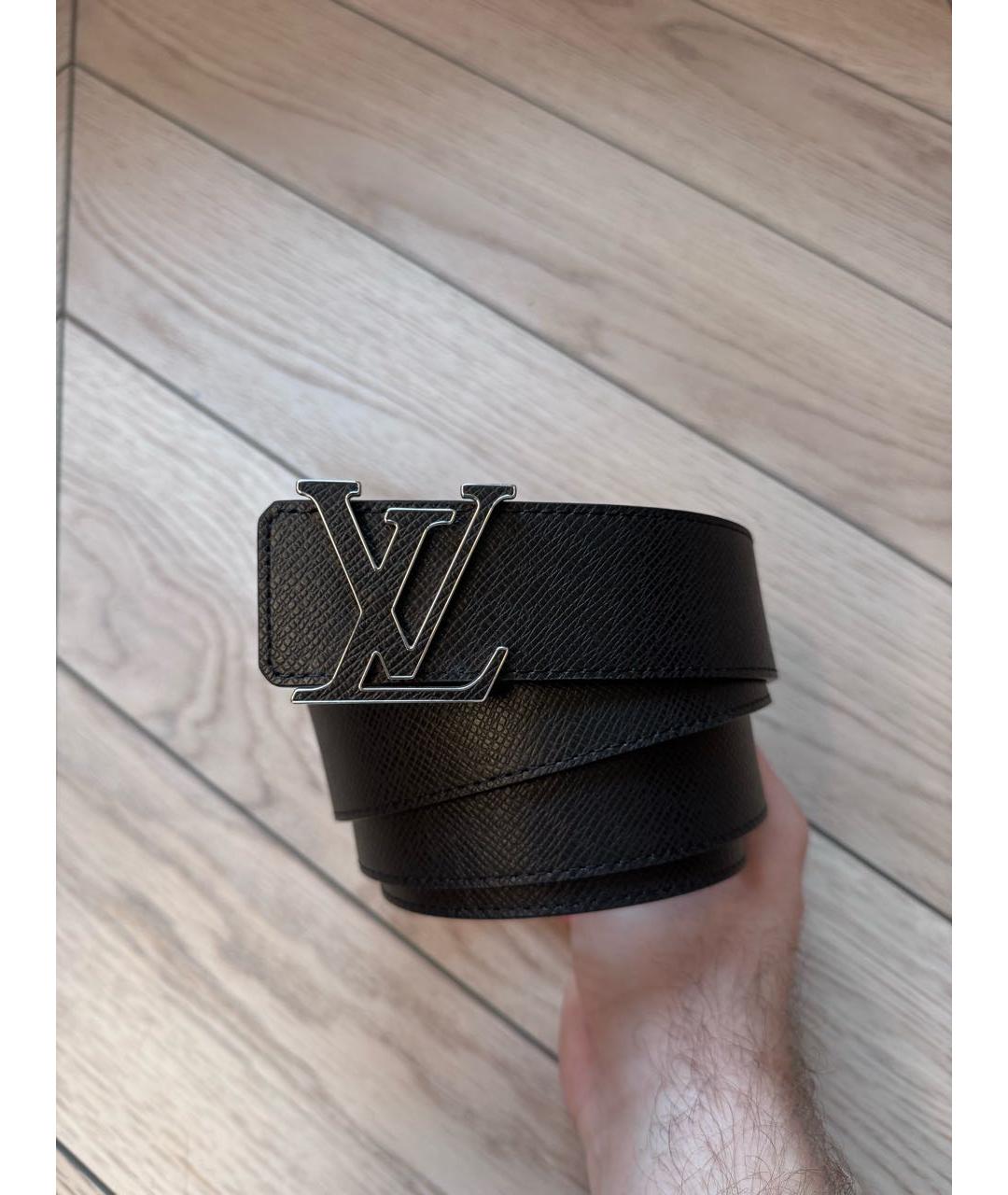 LOUIS VUITTON Черный кожаный ремень, фото 3
