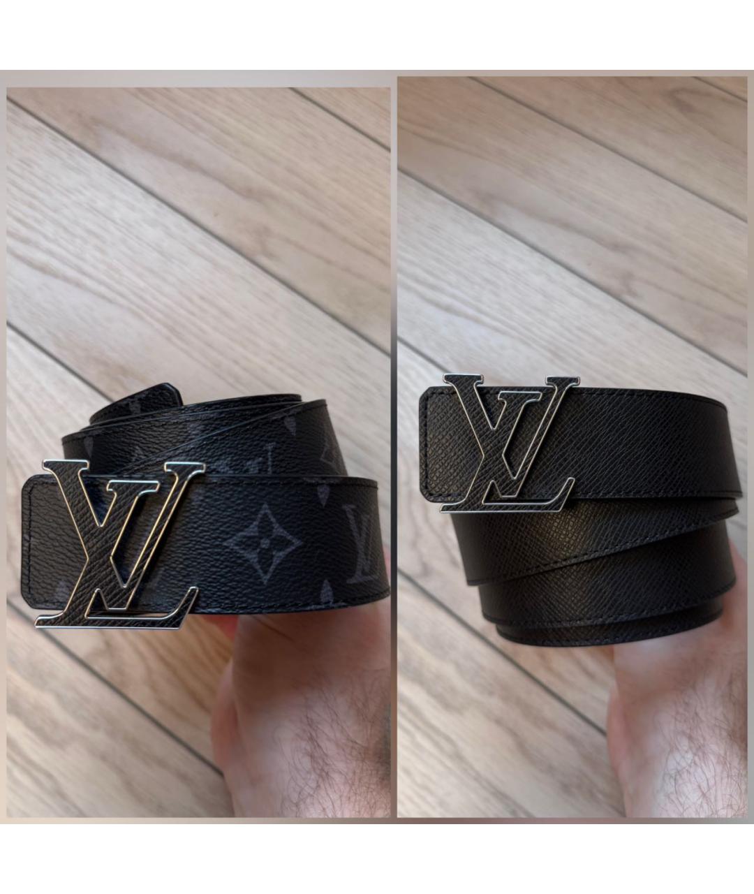 LOUIS VUITTON Черный кожаный ремень, фото 9