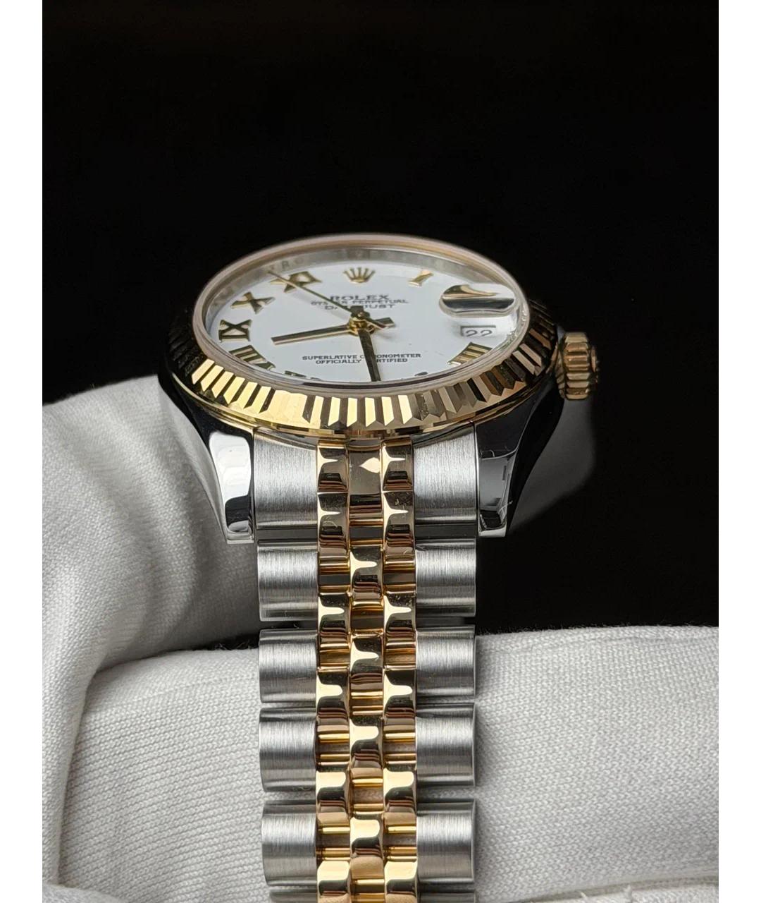 ROLEX Белые часы из желтого золота, фото 5