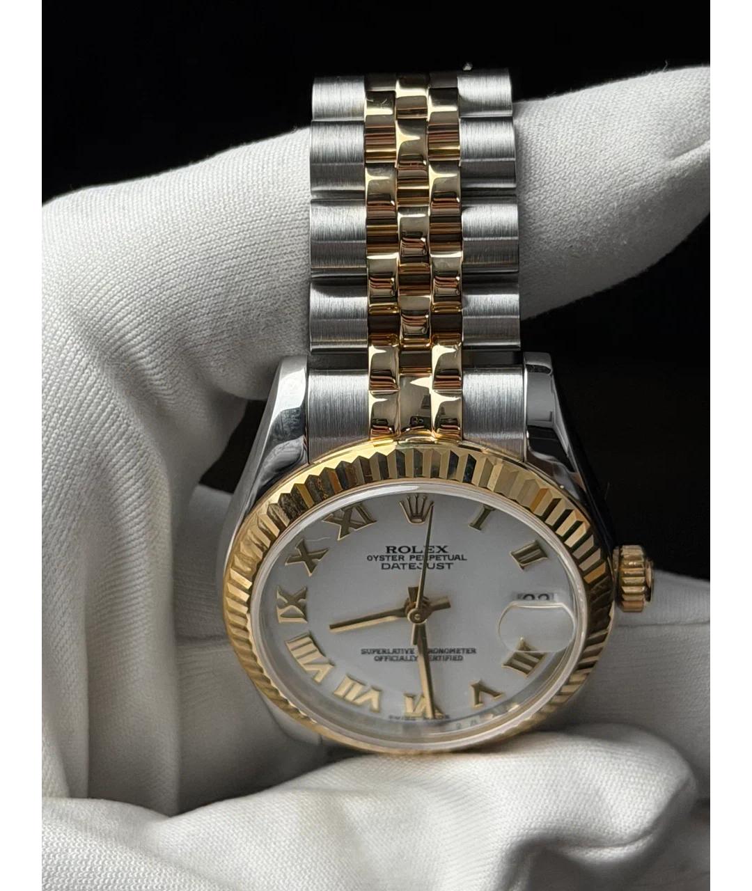 ROLEX Белые часы из желтого золота, фото 6