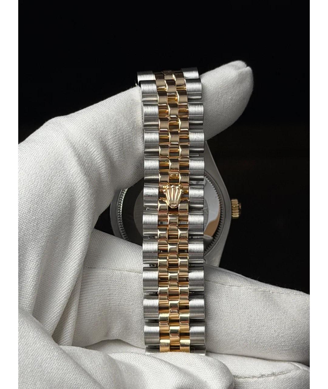 ROLEX Белые часы из желтого золота, фото 7