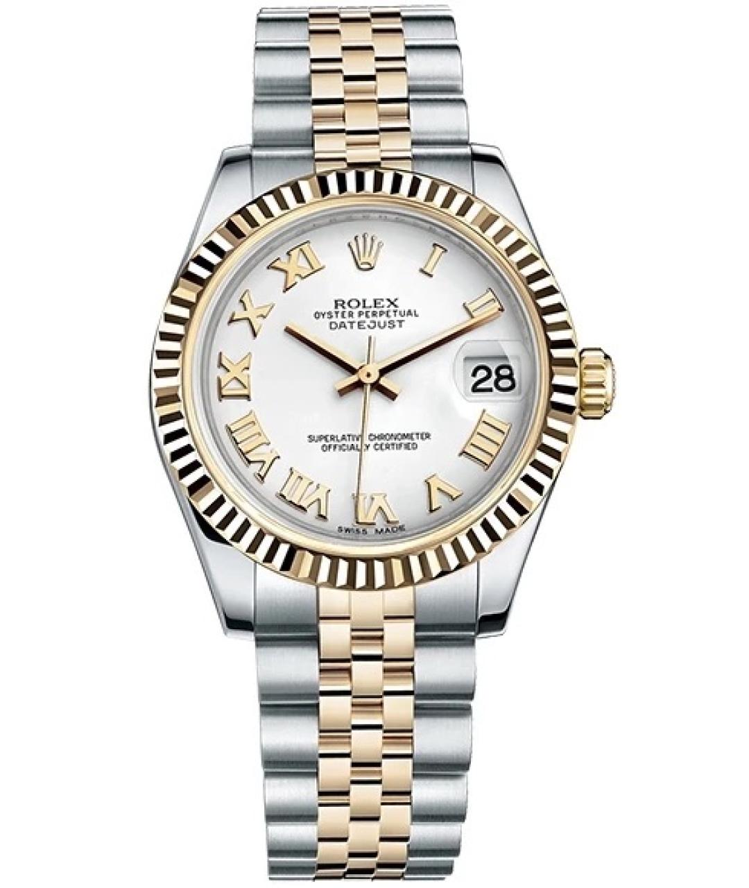 ROLEX Белые часы из желтого золота, фото 8