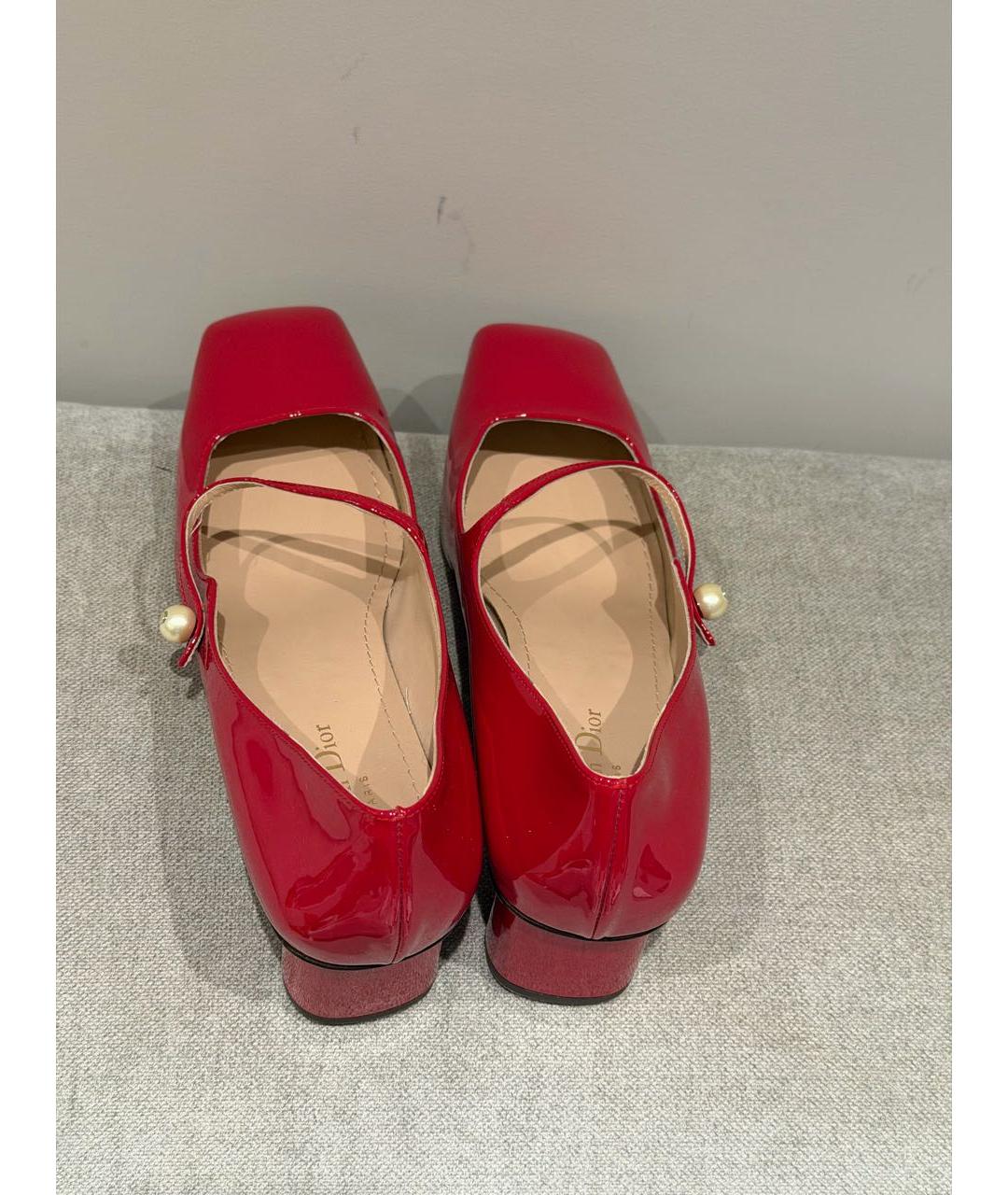 CHRISTIAN DIOR Красные туфли из лакированной кожи, фото 3