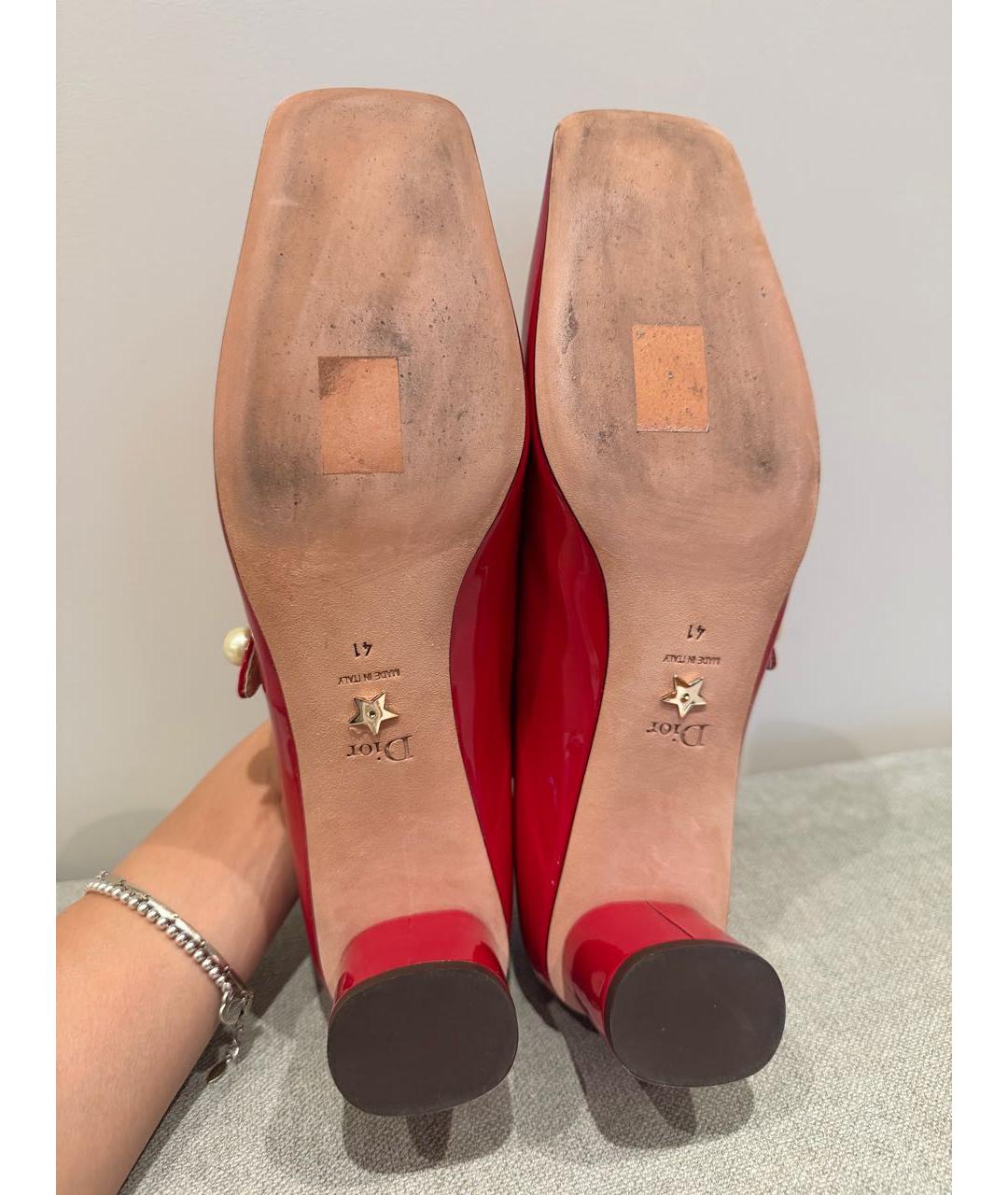 CHRISTIAN DIOR Красные туфли из лакированной кожи, фото 6