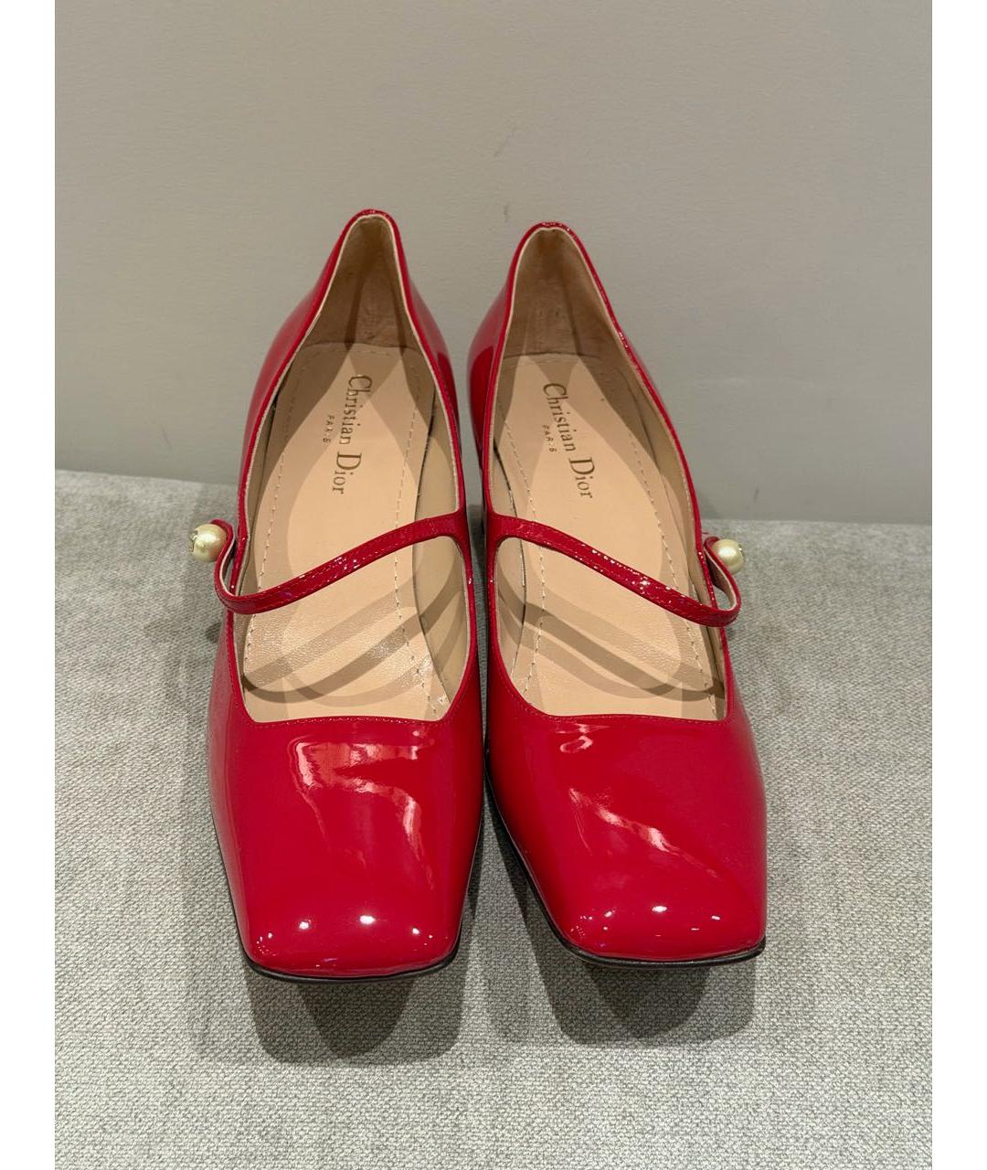 CHRISTIAN DIOR Красные туфли из лакированной кожи, фото 2