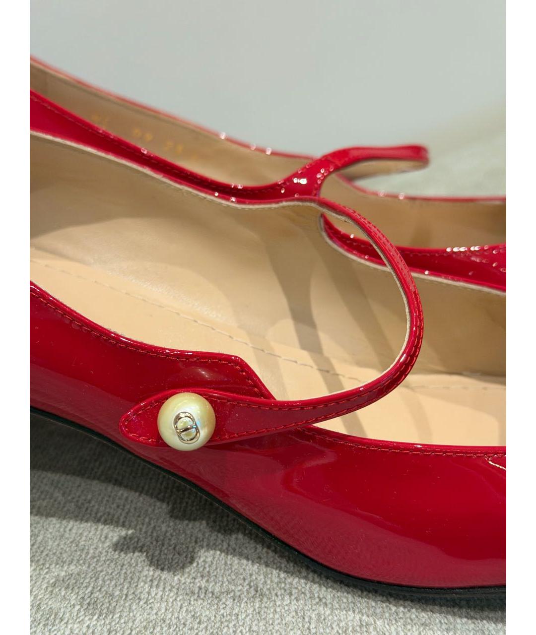 CHRISTIAN DIOR Красные туфли из лакированной кожи, фото 5