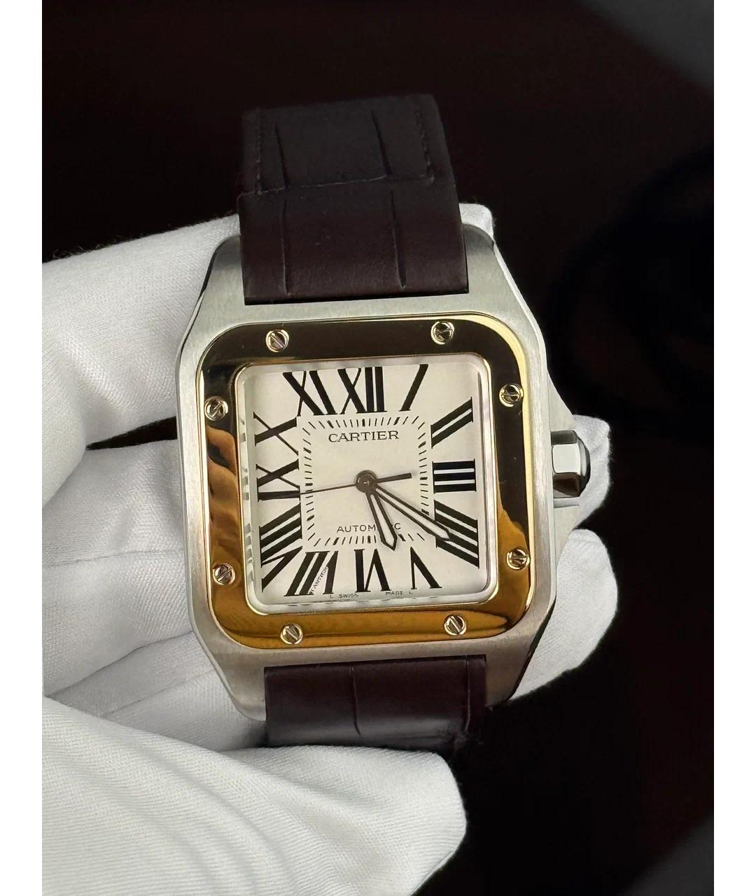 CARTIER Белые часы из желтого золота, фото 2