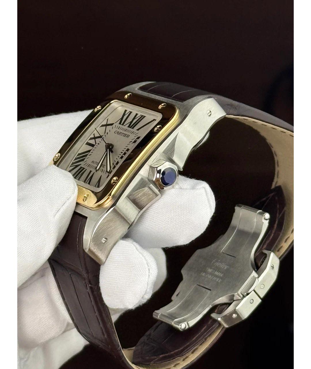 CARTIER Белые часы из желтого золота, фото 3
