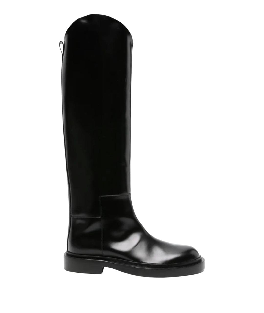 JIL SANDER Черные кожаные сапоги, фото 1