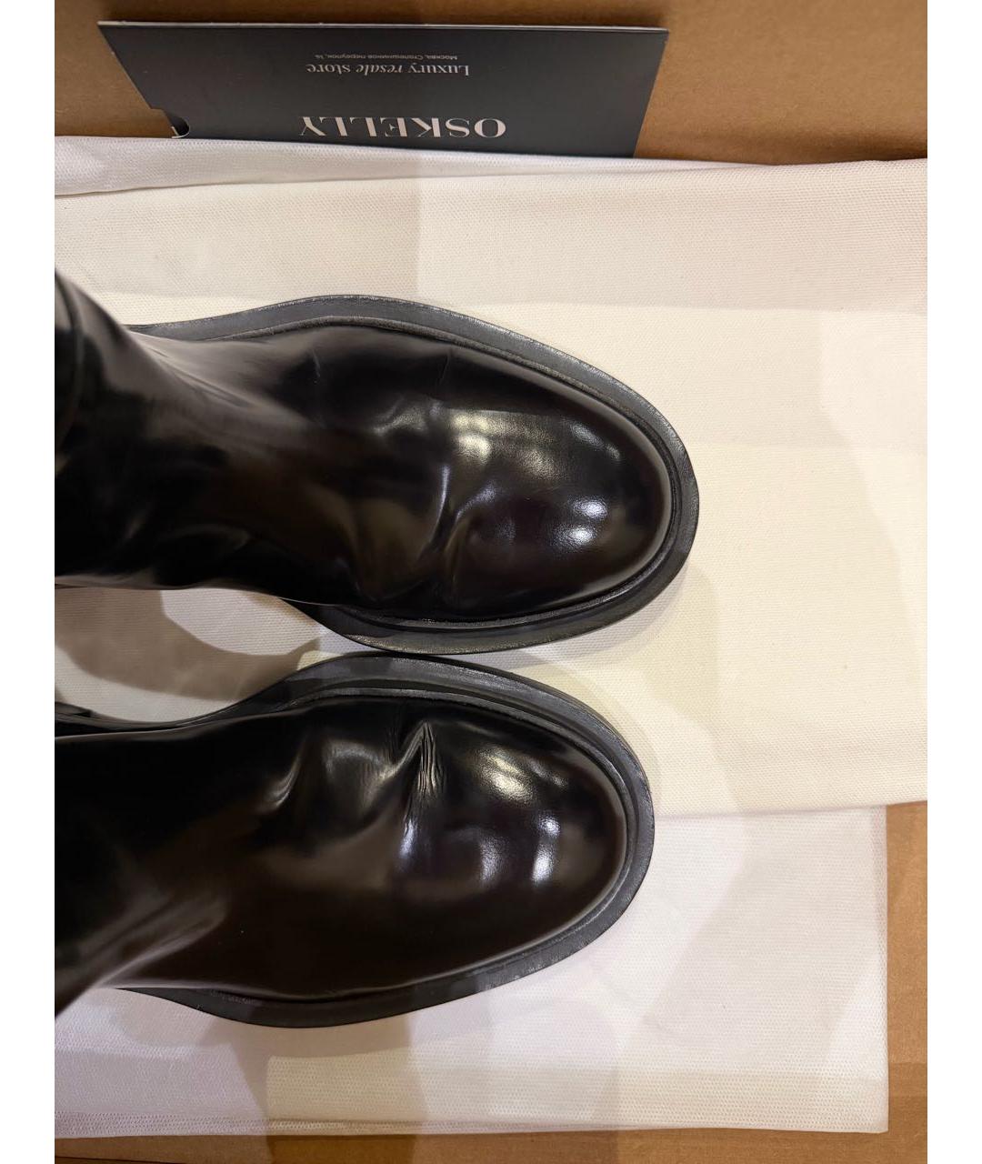 JIL SANDER Черные кожаные сапоги, фото 5