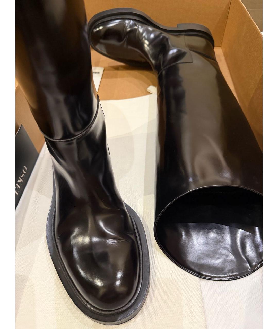 JIL SANDER Черные кожаные сапоги, фото 3