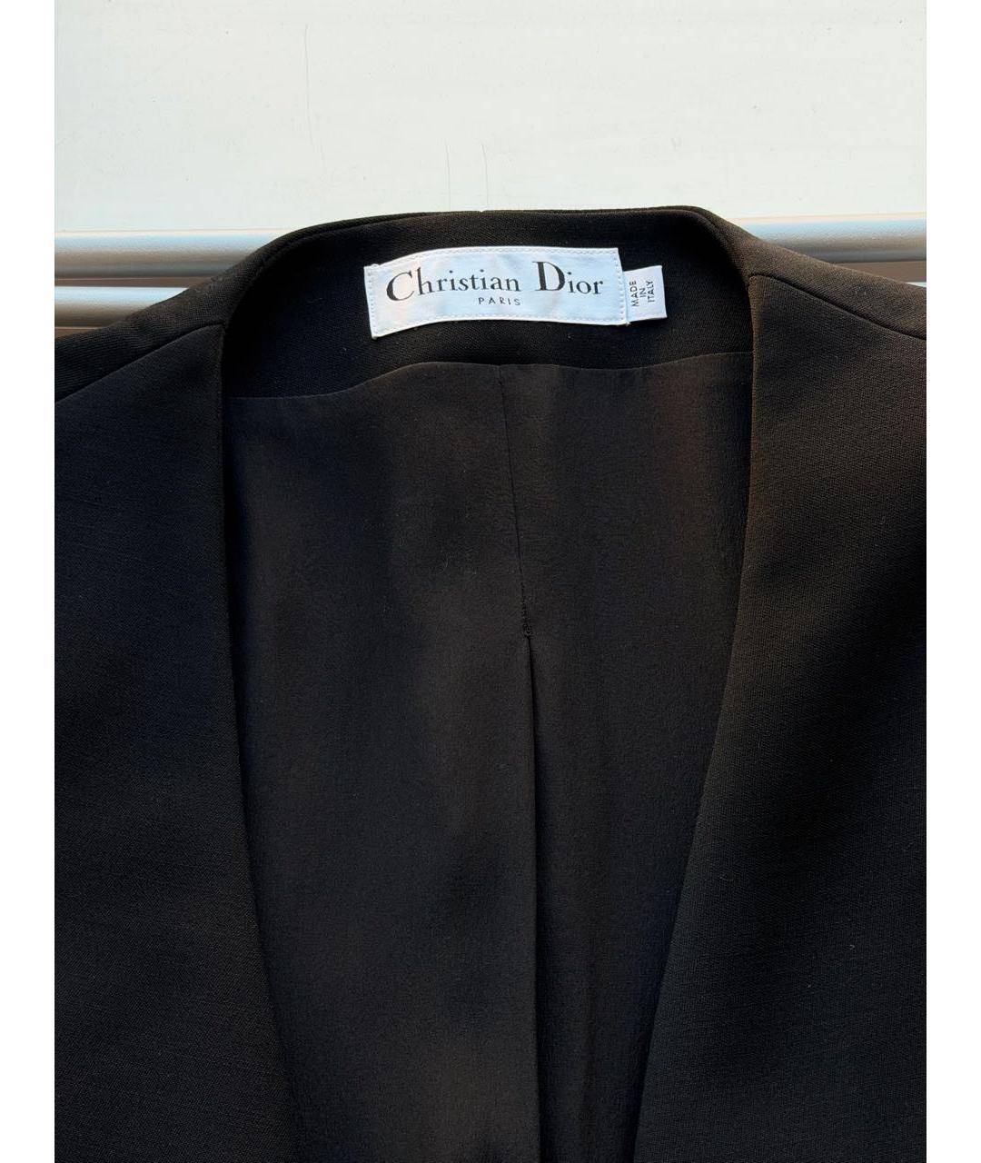 CHRISTIAN DIOR Черное шерстяное повседневное платье, фото 3