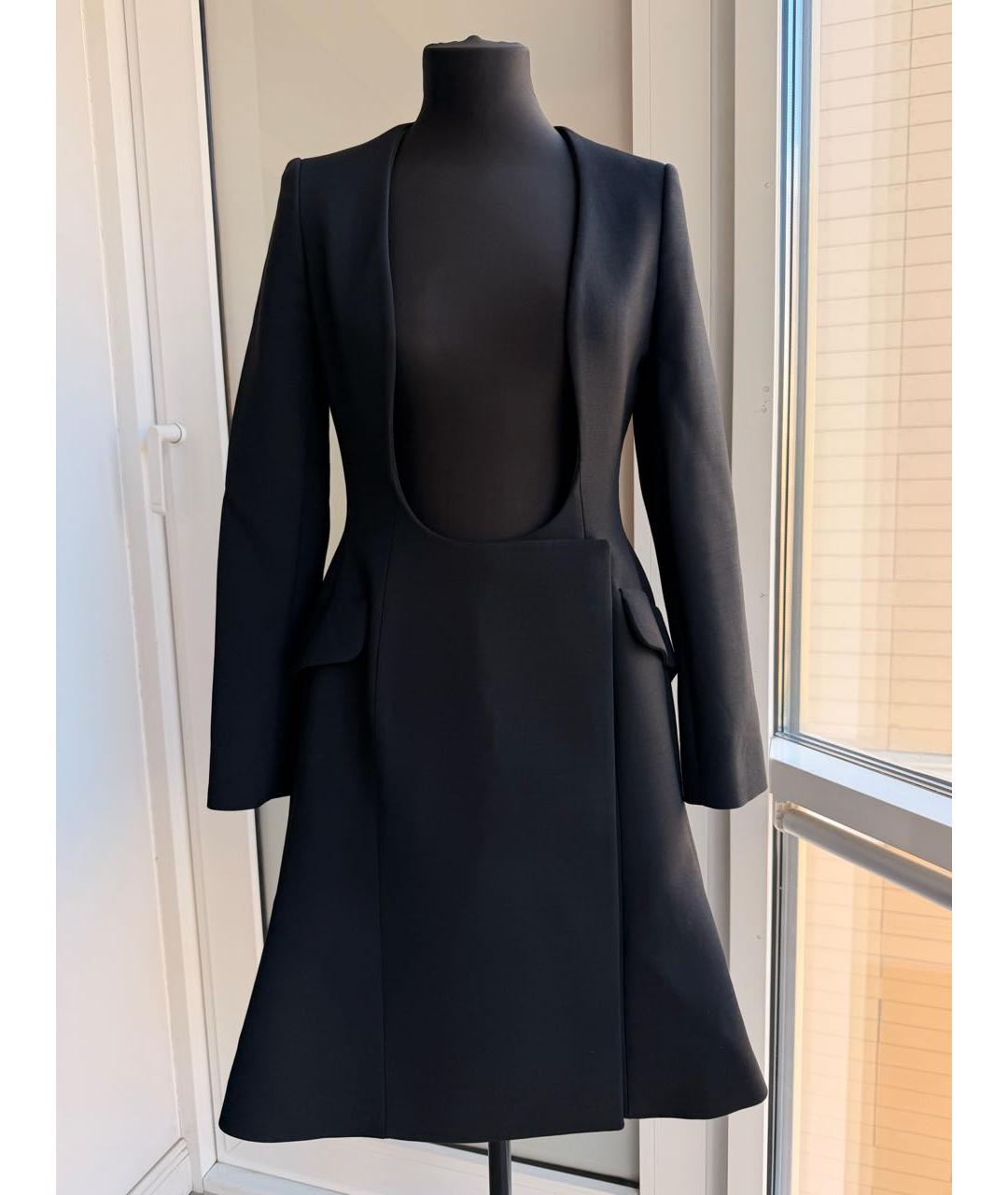 CHRISTIAN DIOR Черное шерстяное повседневное платье, фото 6