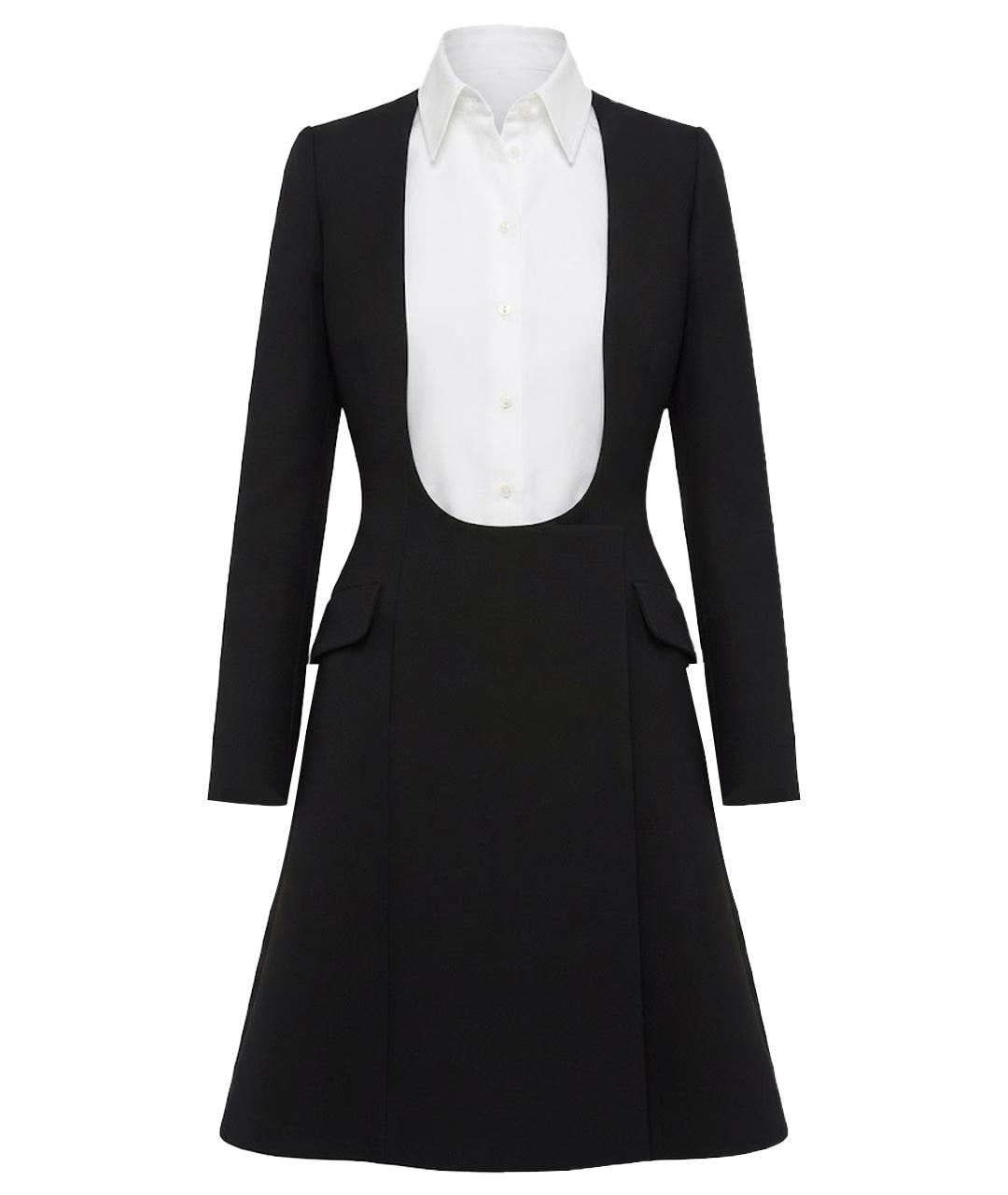 CHRISTIAN DIOR Черное шерстяное повседневное платье, фото 1