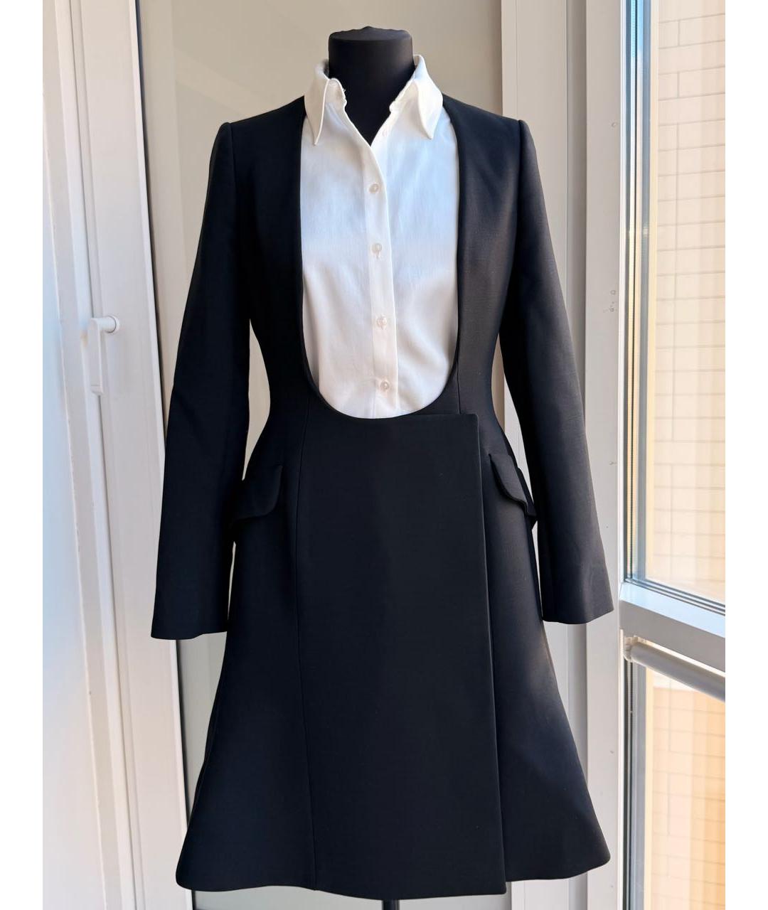 CHRISTIAN DIOR Черное шерстяное повседневное платье, фото 8