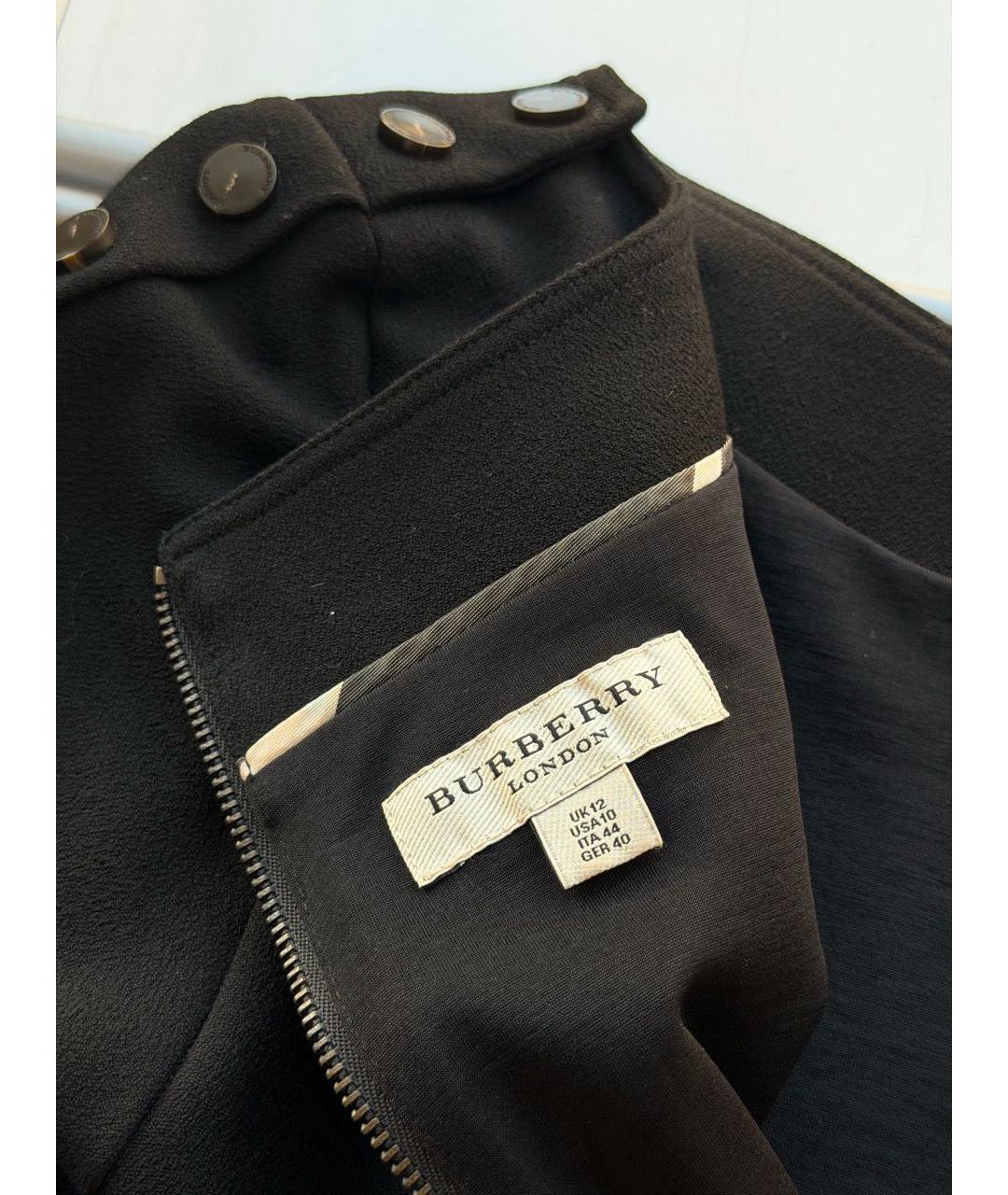 BURBERRY Черное вискозное повседневное платье, фото 3