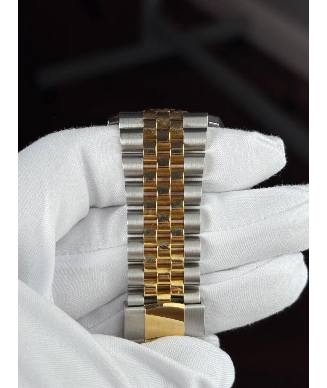ROLEX Черные часы из желтого золота, фото 6