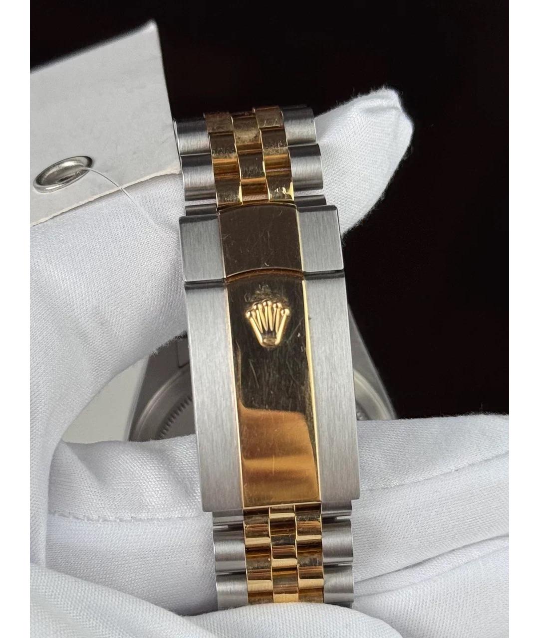 ROLEX Черные часы из желтого золота, фото 7